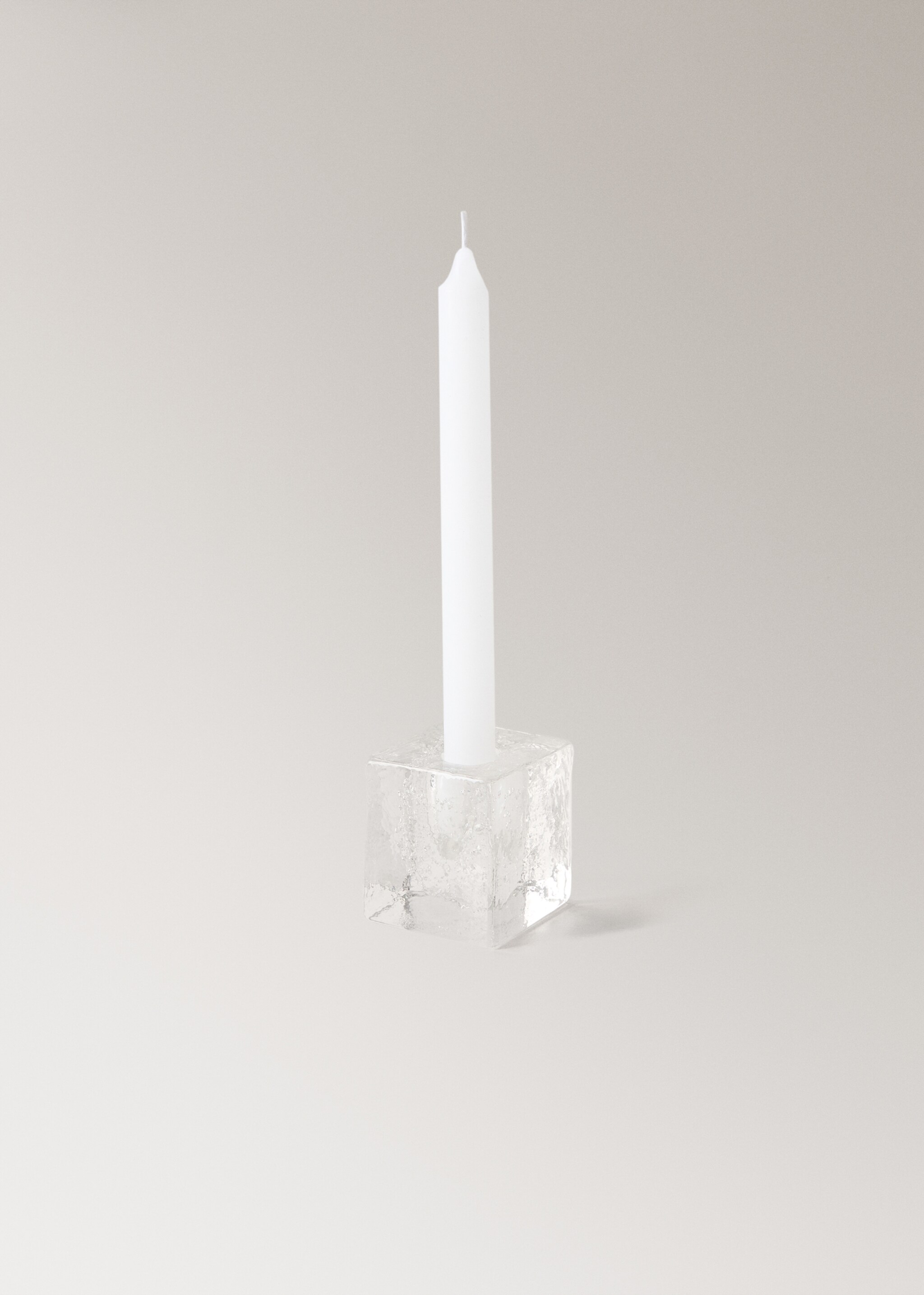 Bubble-glass low candelabra - Details of the article 2, Ice Grey. Ref: 17071554-00.
