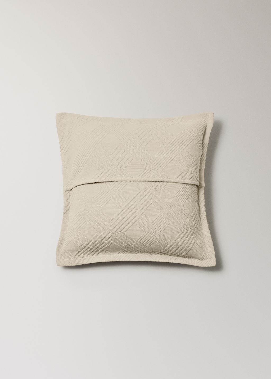 Jacquard cotton diamond-print cushion cover for 50x50 cm bed