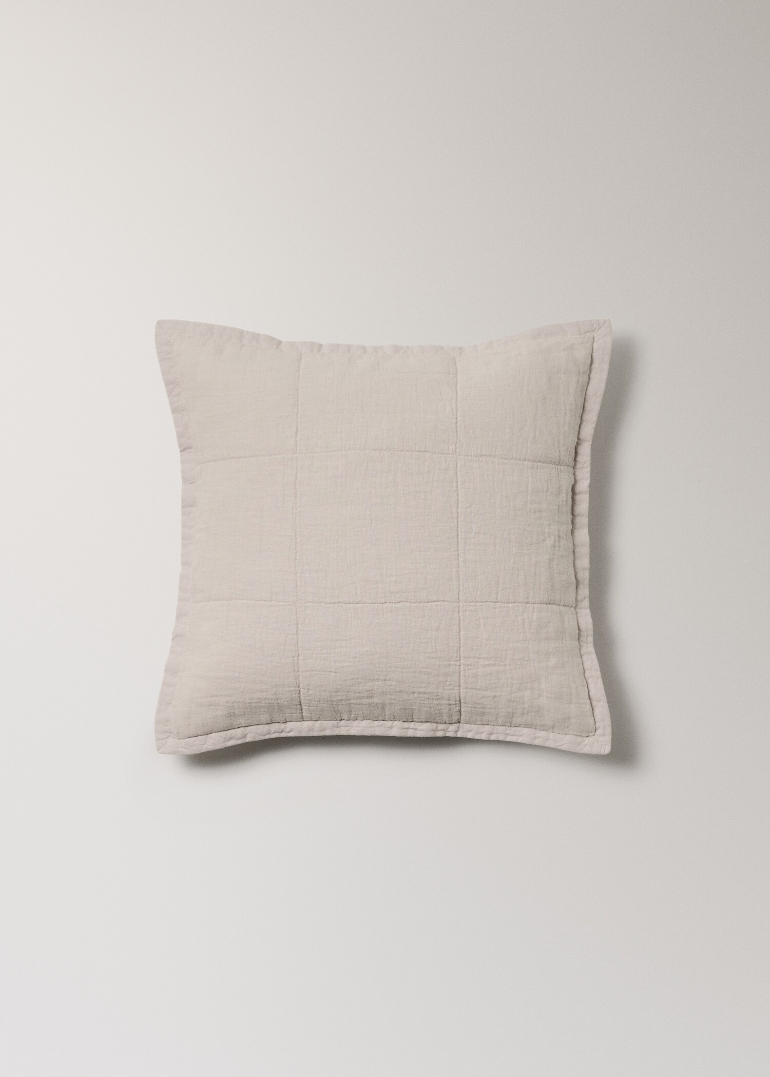 Housse de coussin lin lavé grands carreaux 50x50 cm - Article sans modèle