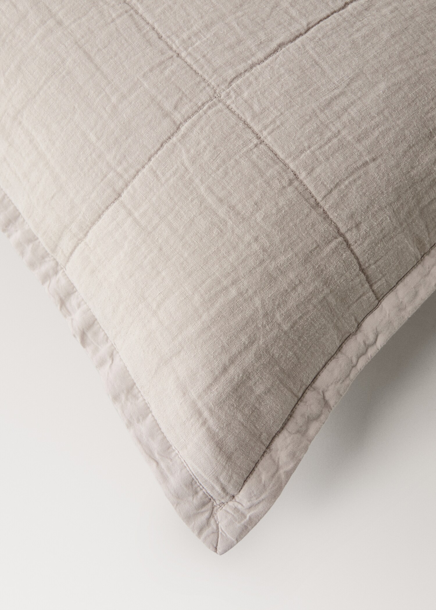 Housse de coussin lin lavé grands carreaux 50x50 cm - Détail de l'article 3