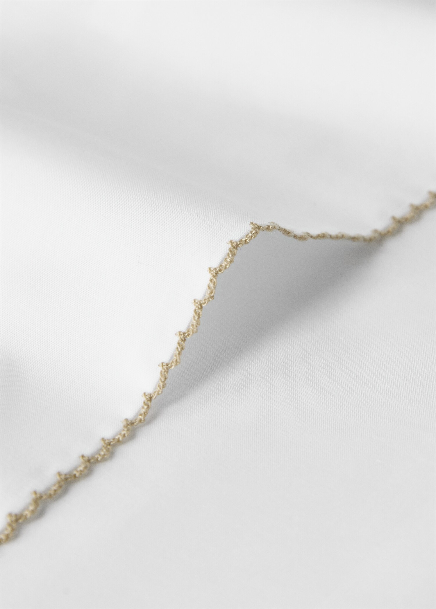 Lot drap-plat et taie d’oreiller mini berceau percale de coton détail surjeté - Détail de l'article 1