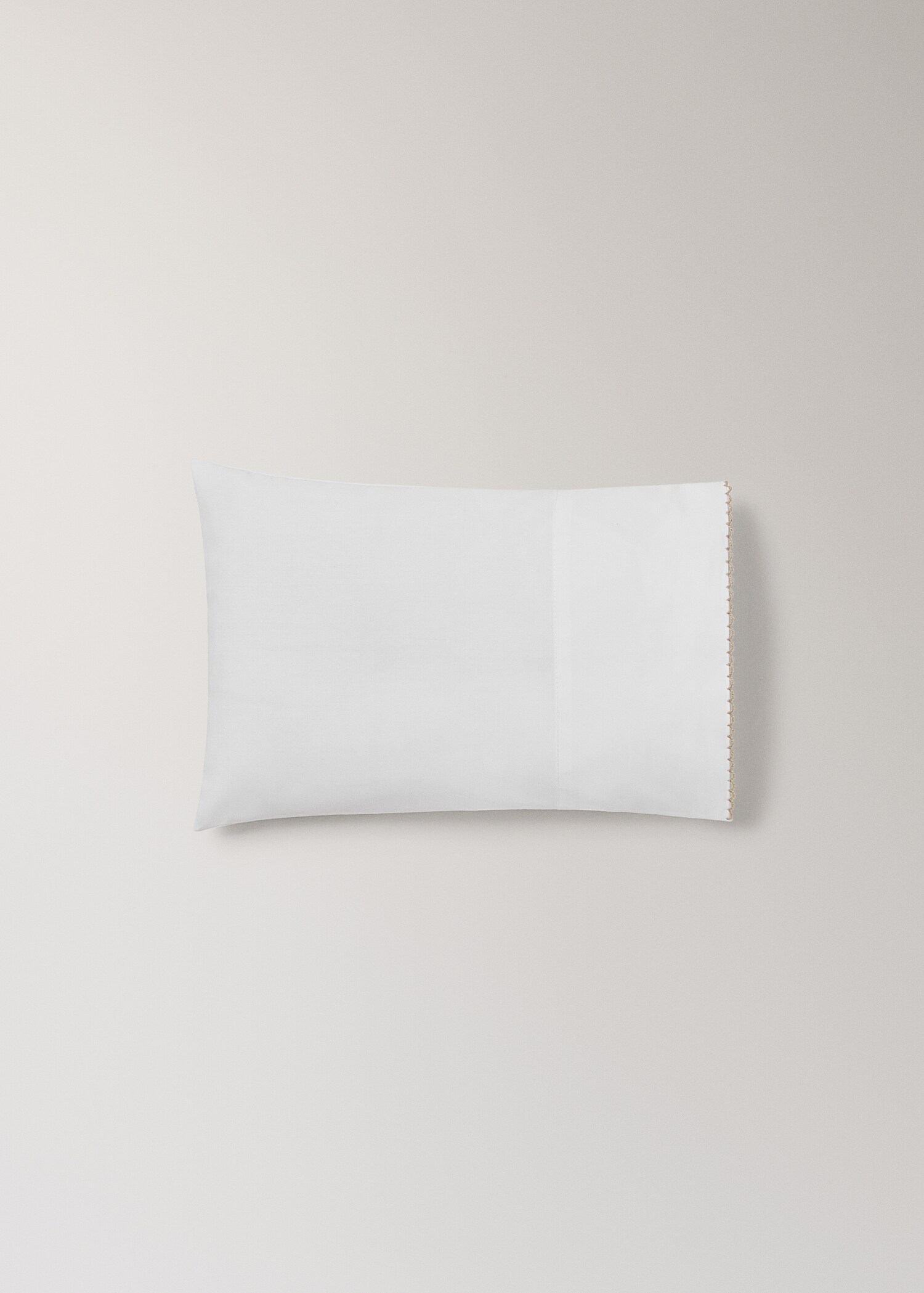 Lot drap-plat et taie d’oreiller mini berceau percale de coton détail surjeté - Détail de l'article 2