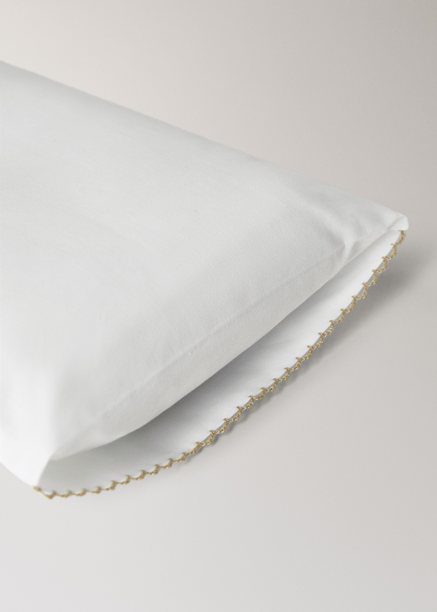 Lot drap-plat et taie d’oreiller mini berceau percale de coton détail surjeté - Détail de l'article 3