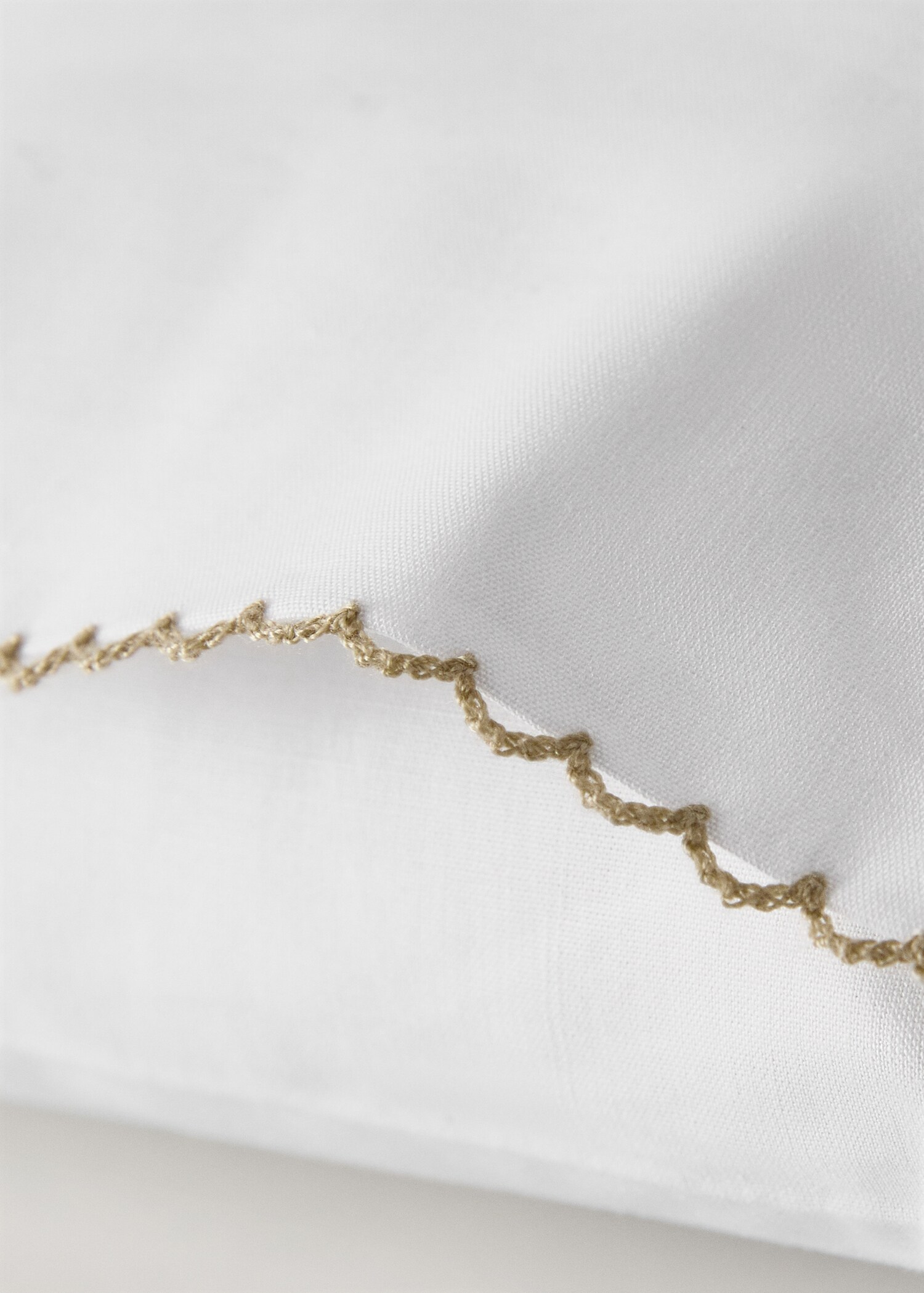 Lot drap-plat et taie d’oreiller mini berceau percale de coton détail surjeté - Détail de l'article 4