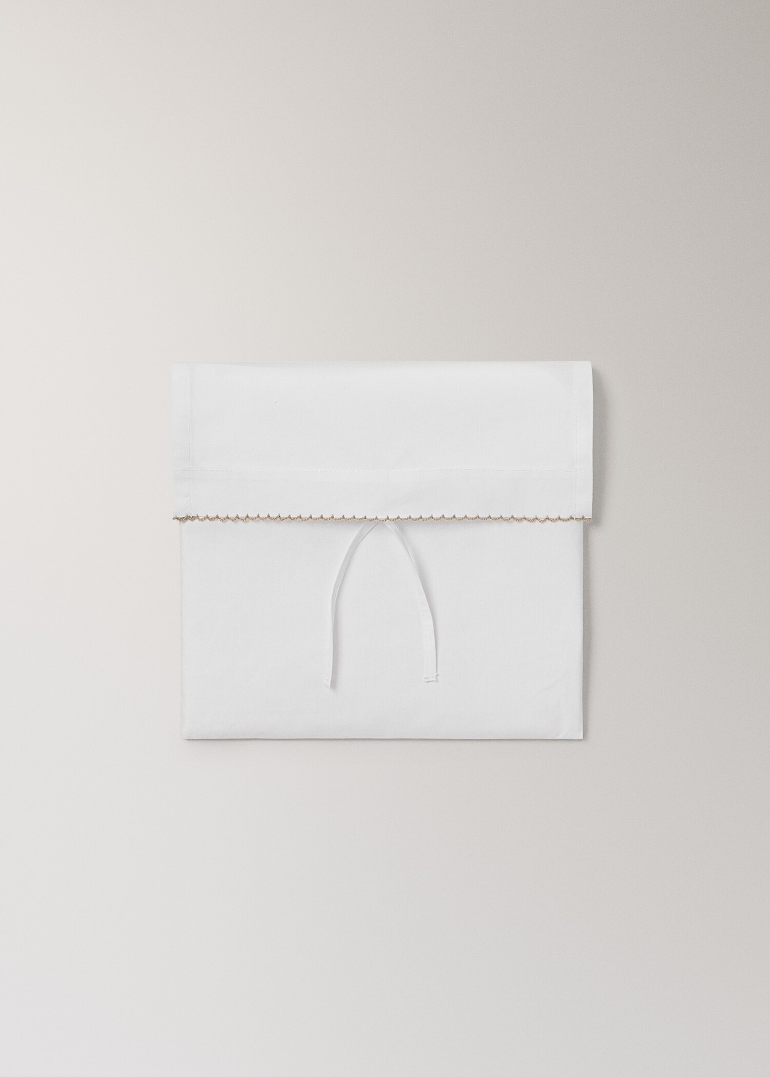 Lot drap-plat et taie d’oreiller mini berceau percale de coton détail surjeté - Détail de l'article 5