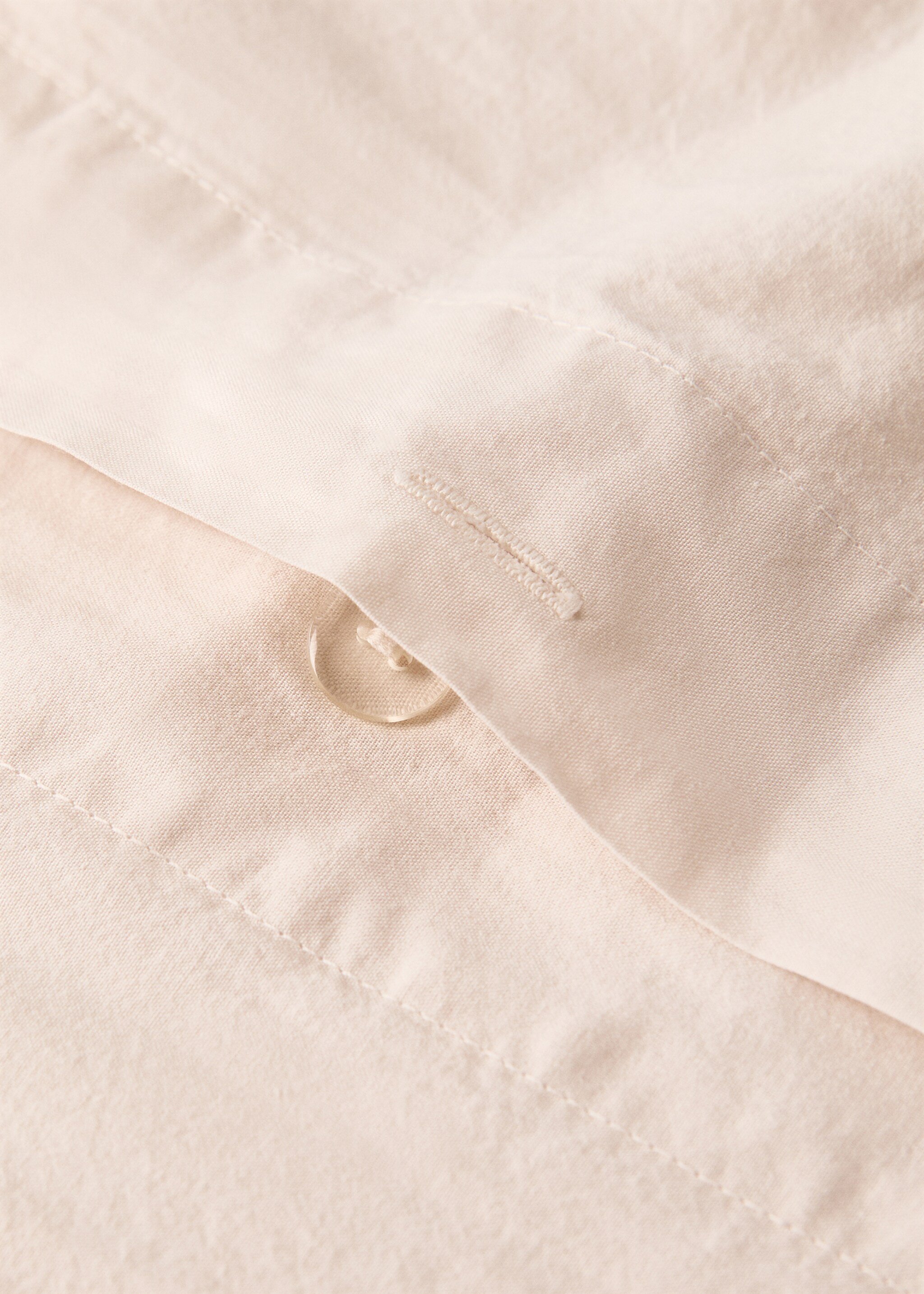Children’s washed cotton double-stitched duvet cover for cot - Details of the article 1, Ecru. Ref: 17071564-00.