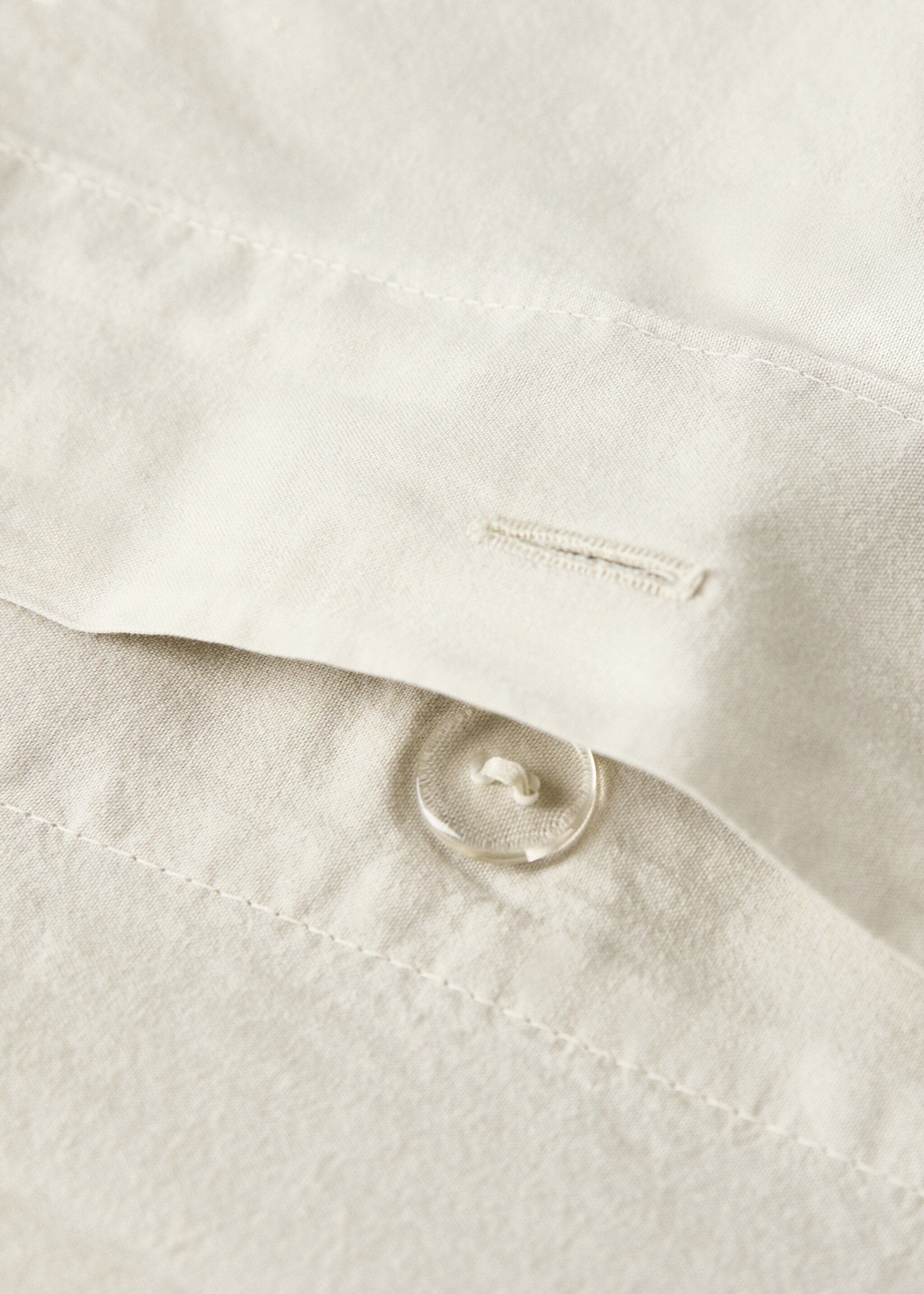 Children’s washed cotton double-stitched duvet cover for cot - Details of the article 1, Pastel Green. Ref: 17071564-00.