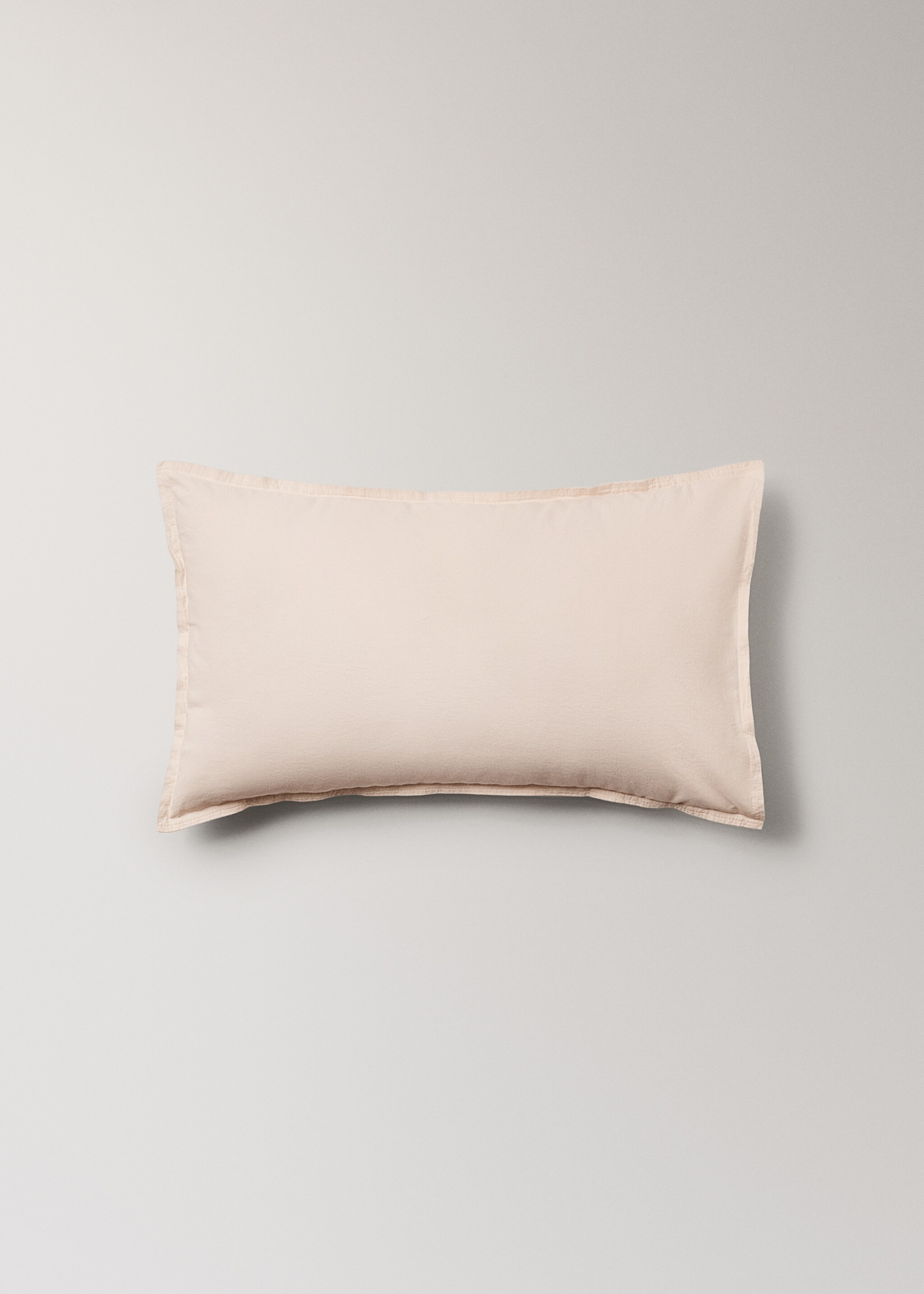 Children's washed cotton double-stitched pillowcase 30x50 cm - Article without model, Ecru. Ref: 17071565-00.