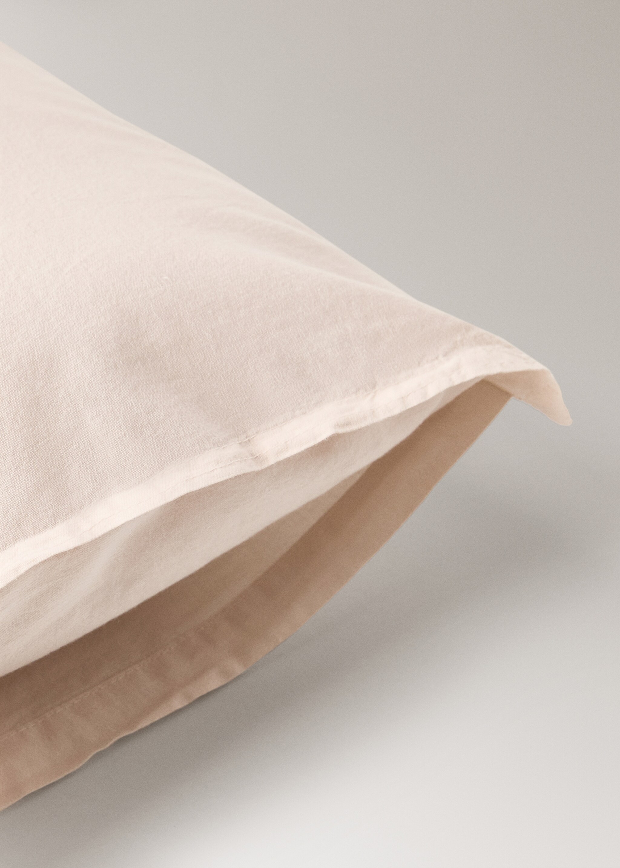 Children's washed cotton double-stitched pillowcase 30x50 cm - Details of the article 1, Ecru. Ref: 17071565-00.