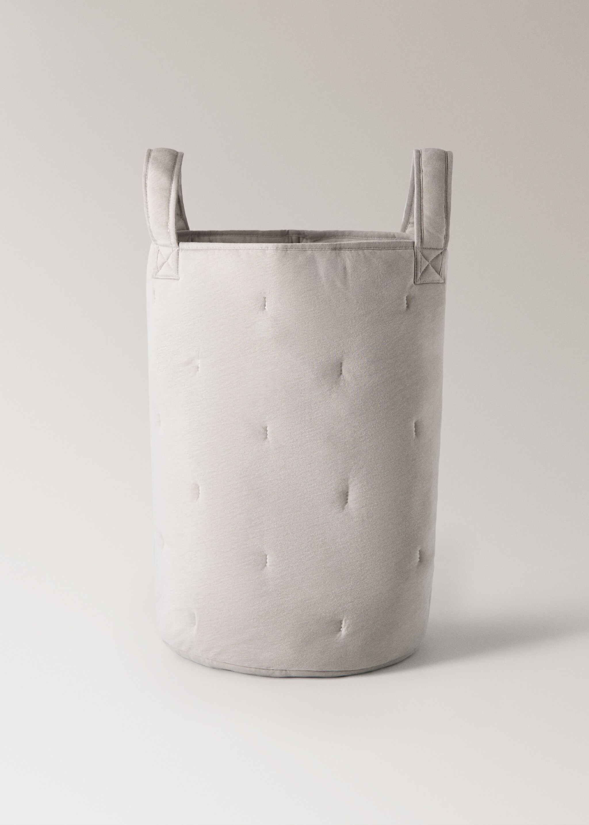Large quilted cotton basket - Артикул без модел, Сиво. Ref: 17071570-00.