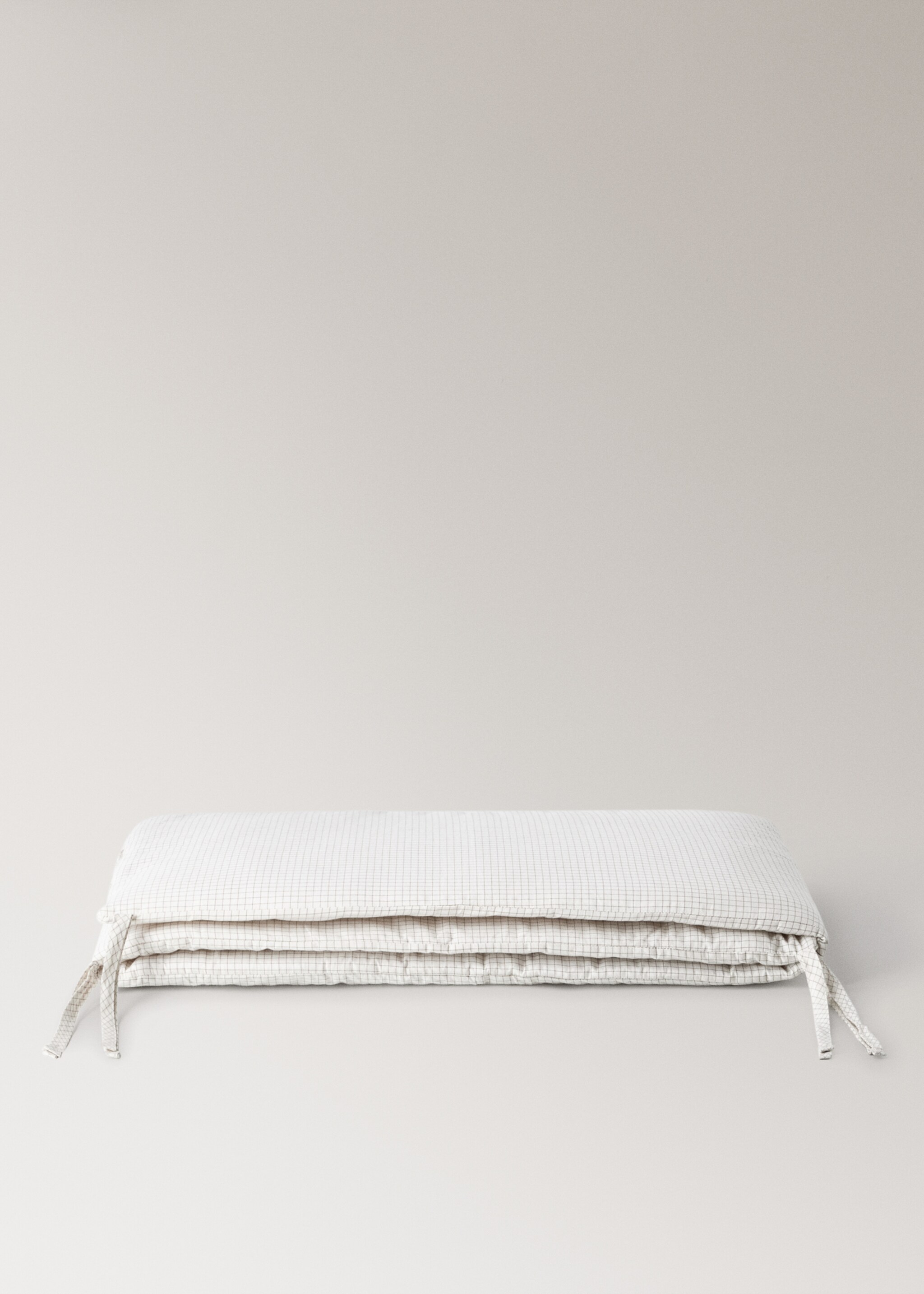 crib bumper, cotton yarn-dyed mini check - Artigo sem modelo, Castanho-médio. Ref: 17071572-00.