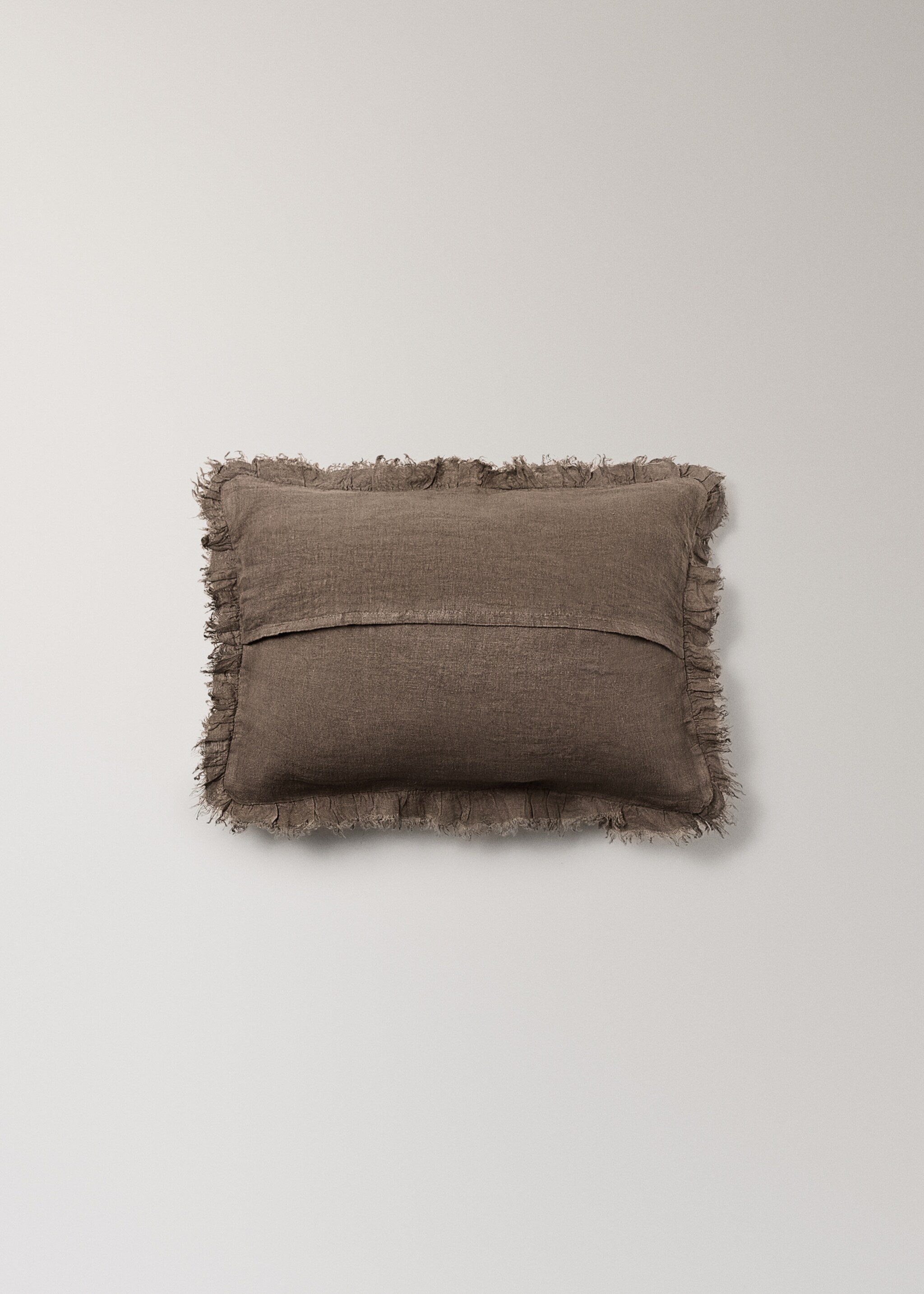 Children's cushion cover with linen flounce 30x40 cm - Details of the article 1, Chocolate. Ref: 17071579-00.
