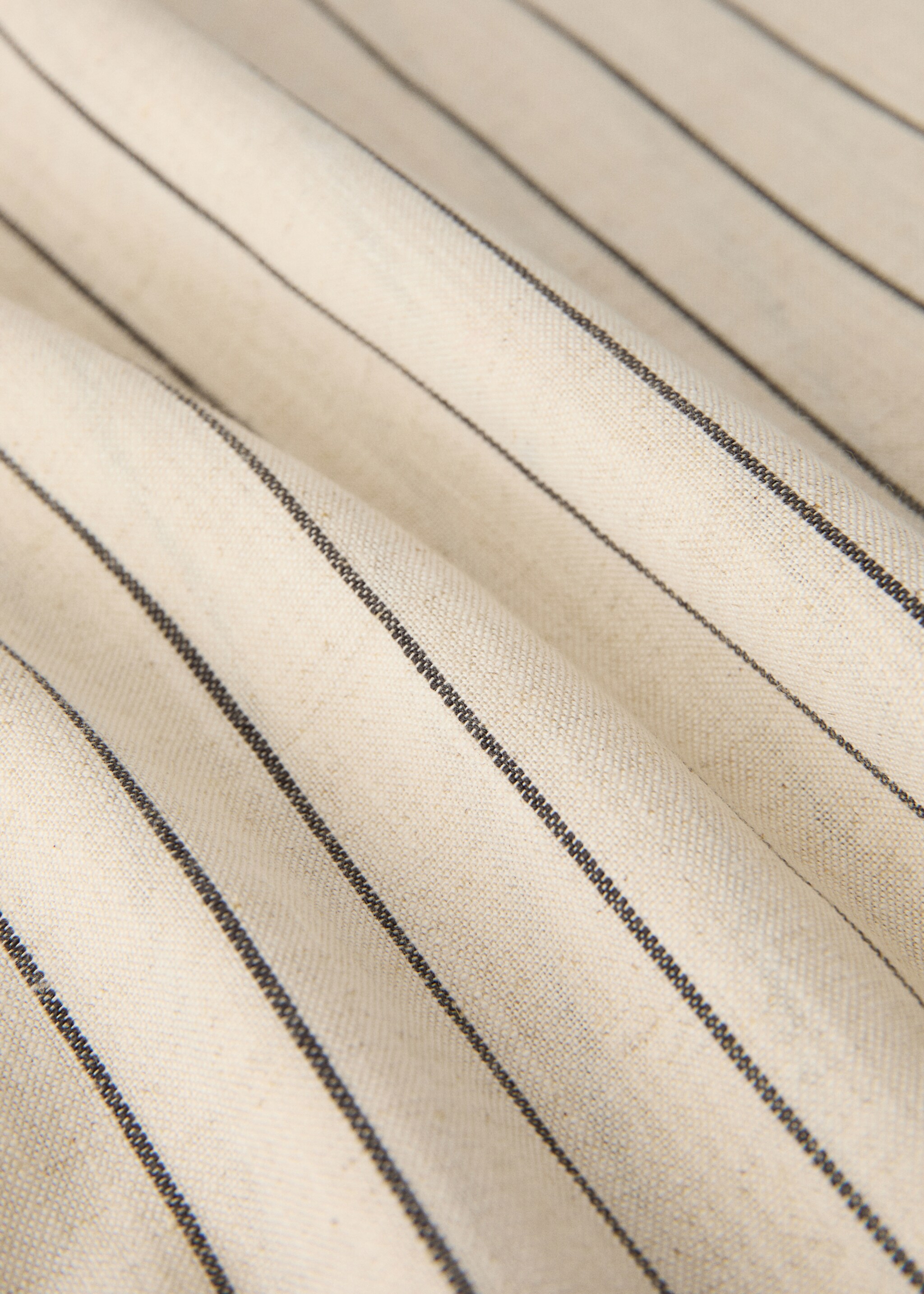 Rideau en coton et lin à rayures multiples - Détail de l'article 1, Sable. Ref: 17072030-00.