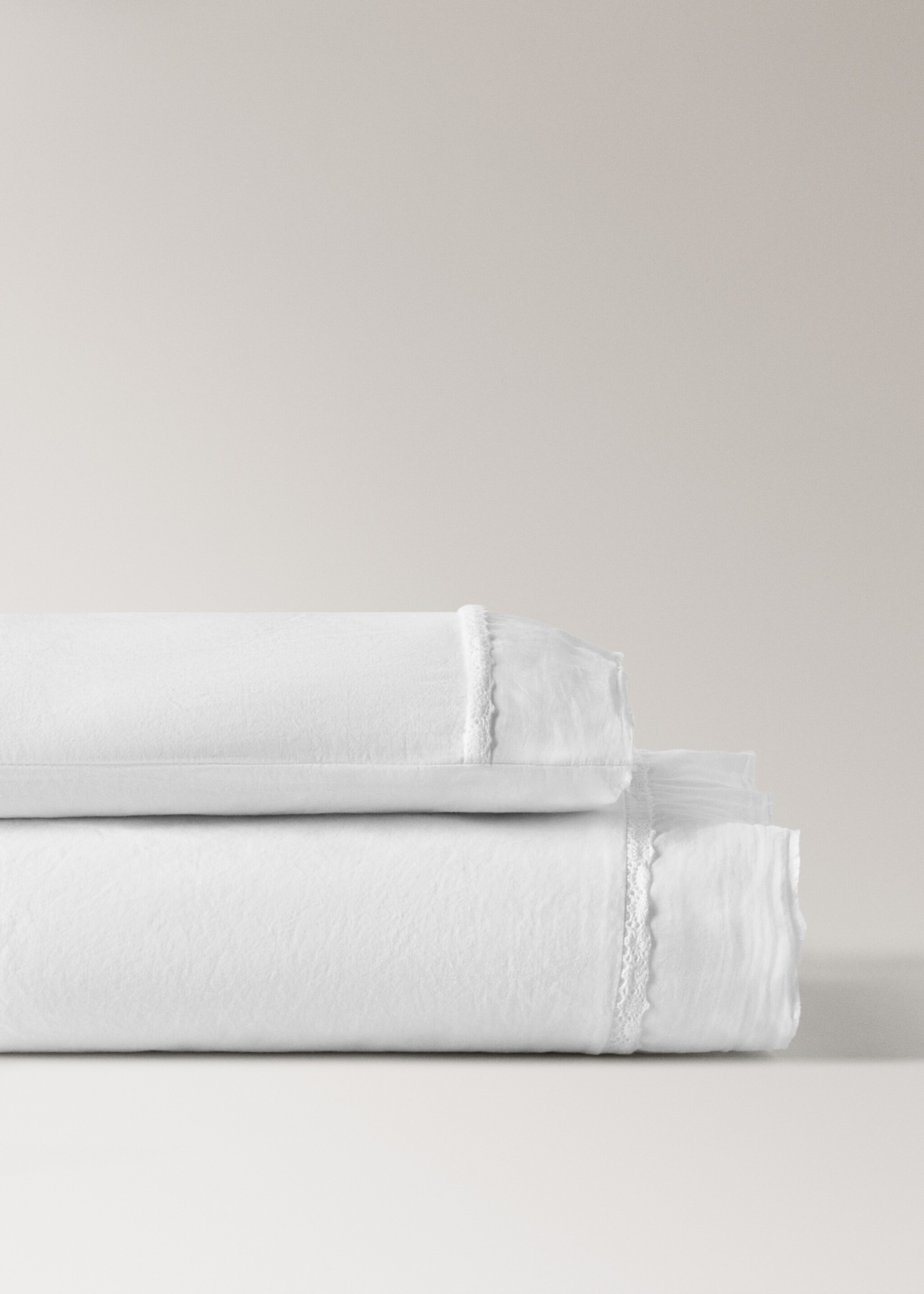 Set countertop and pillow mini cot cotton wash puntilla flywheel - Artikel zonder model