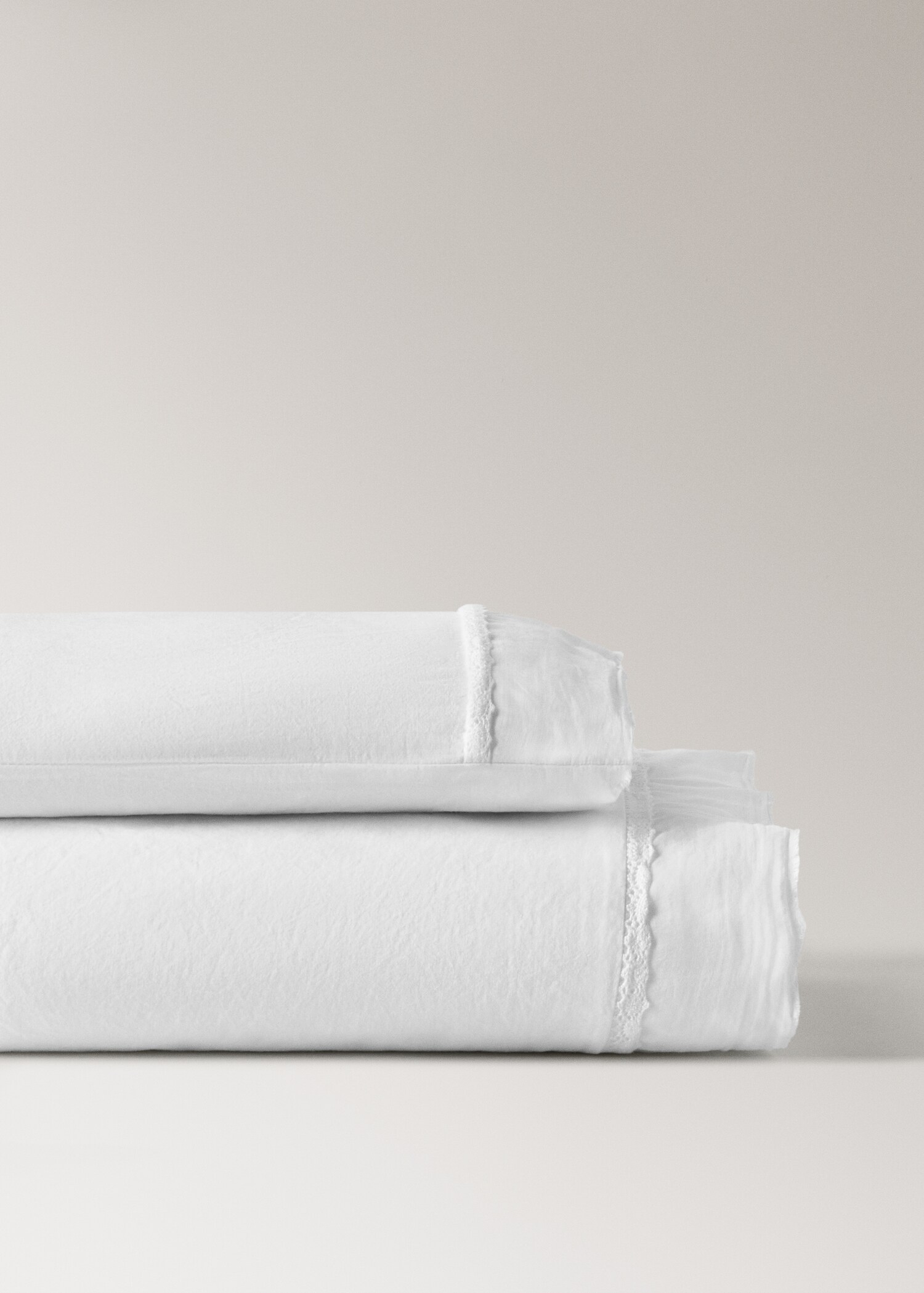 Set countertop and pillow mini cot cotton wash puntilla flywheel - Artikel zonder model