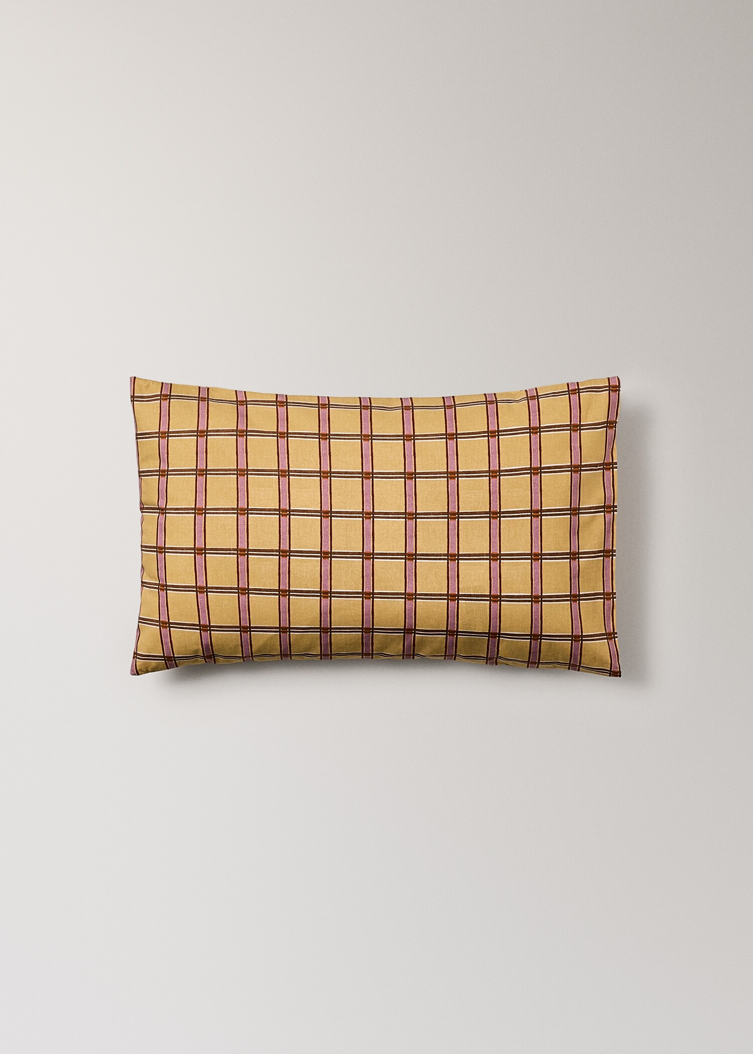 Percale cotton check-print children's pillowcase 30x50 cm - Article without model