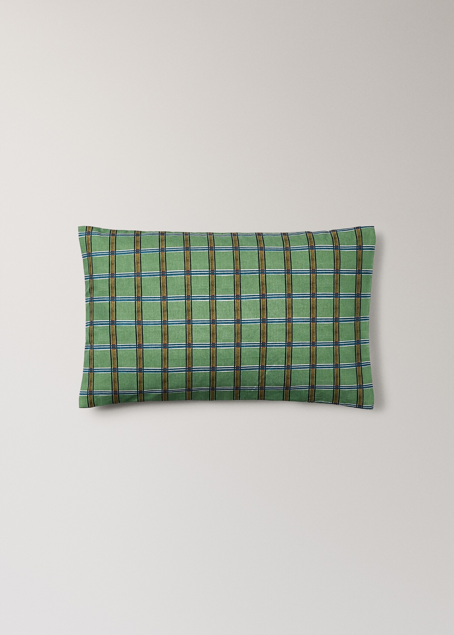 Percale cotton check-print children's pillowcase 30x50 cm - Article without model