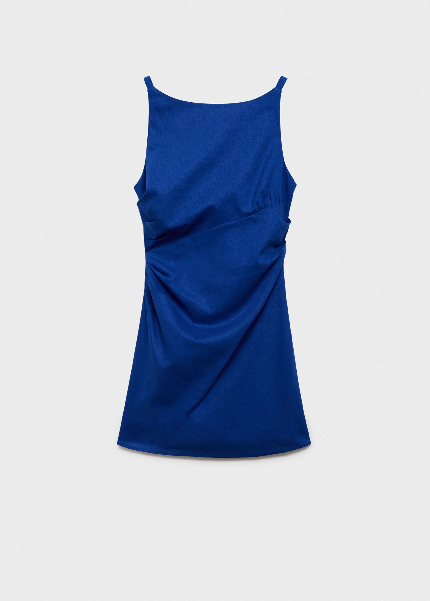 Kurzkleid aus Leinen-Baumwoll-Mix mit Drapierung - Artikel ohne Model