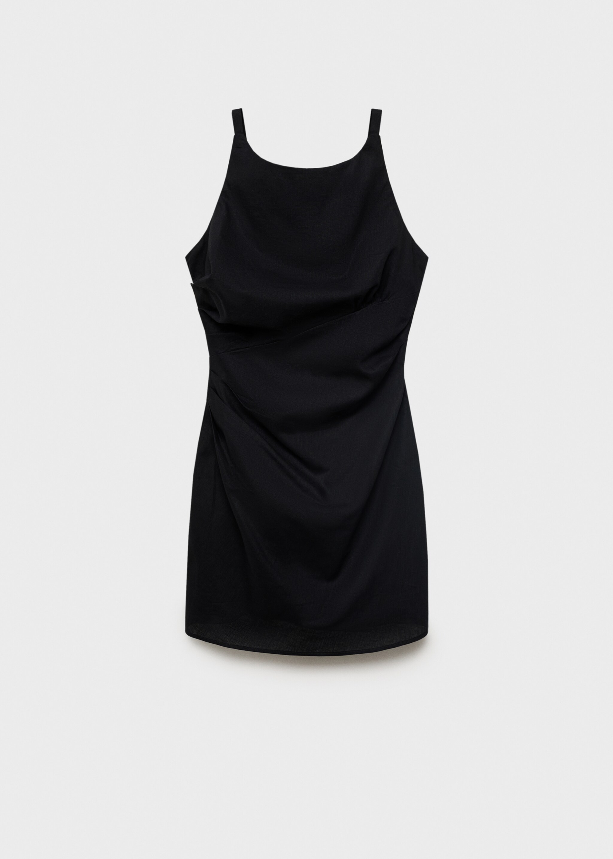 Kurzkleid aus Leinen-Baumwoll-Mix mit Drapierung - Artikel ohne Model