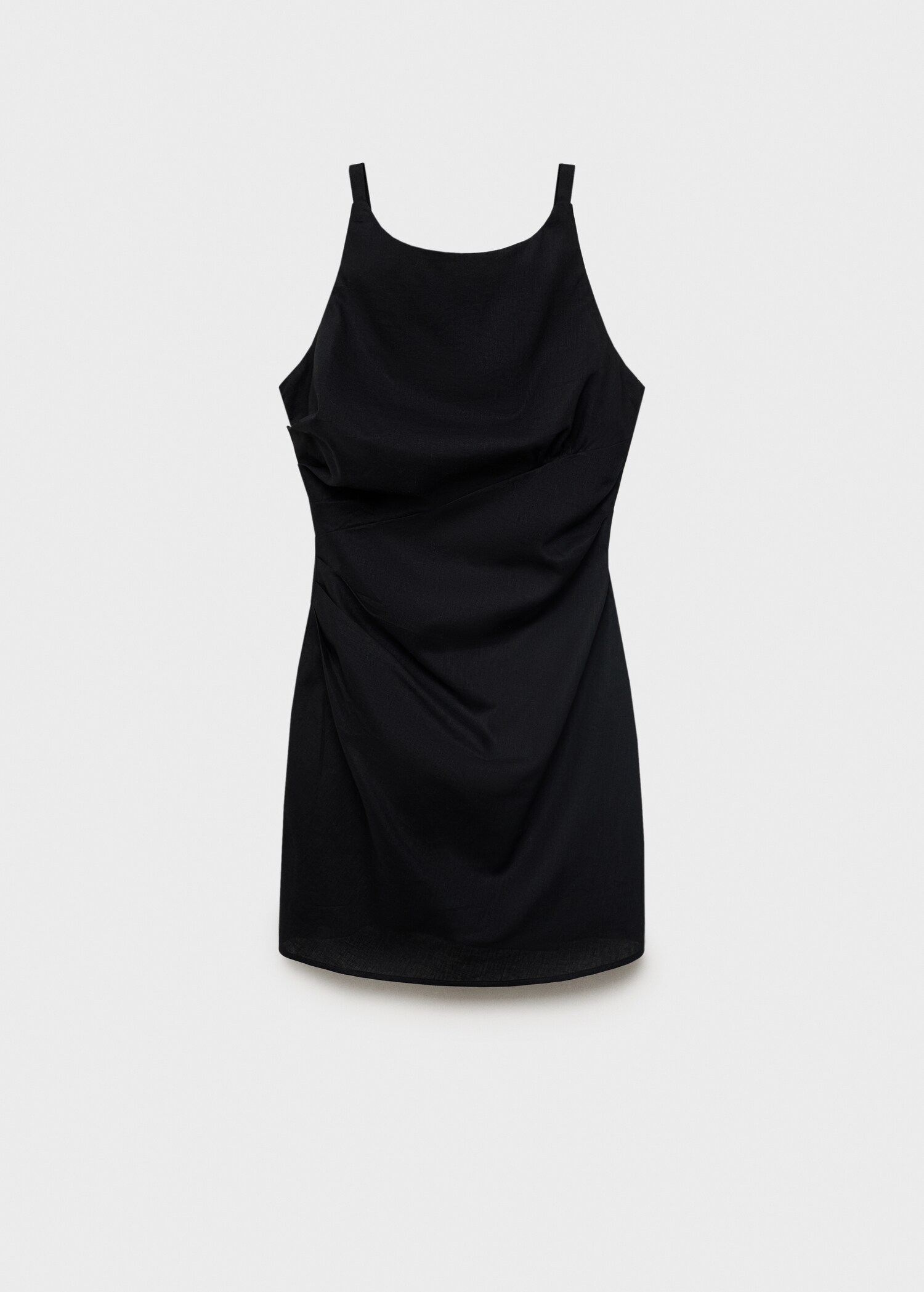 Kurzkleid aus Leinen-Baumwoll-Mix mit Drapierung - Artikel ohne Model