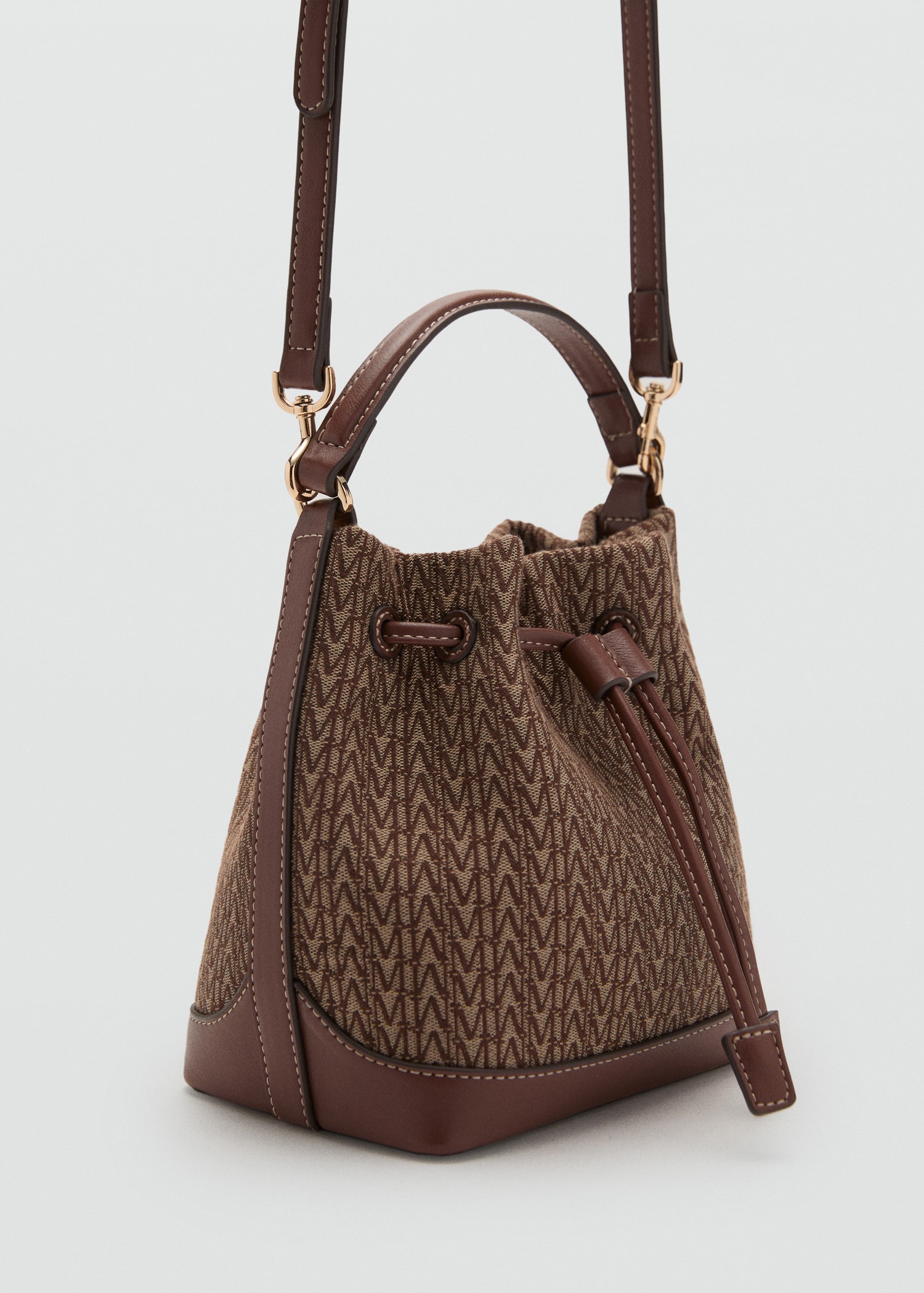 Bucket bag with printed logo - Medium plane