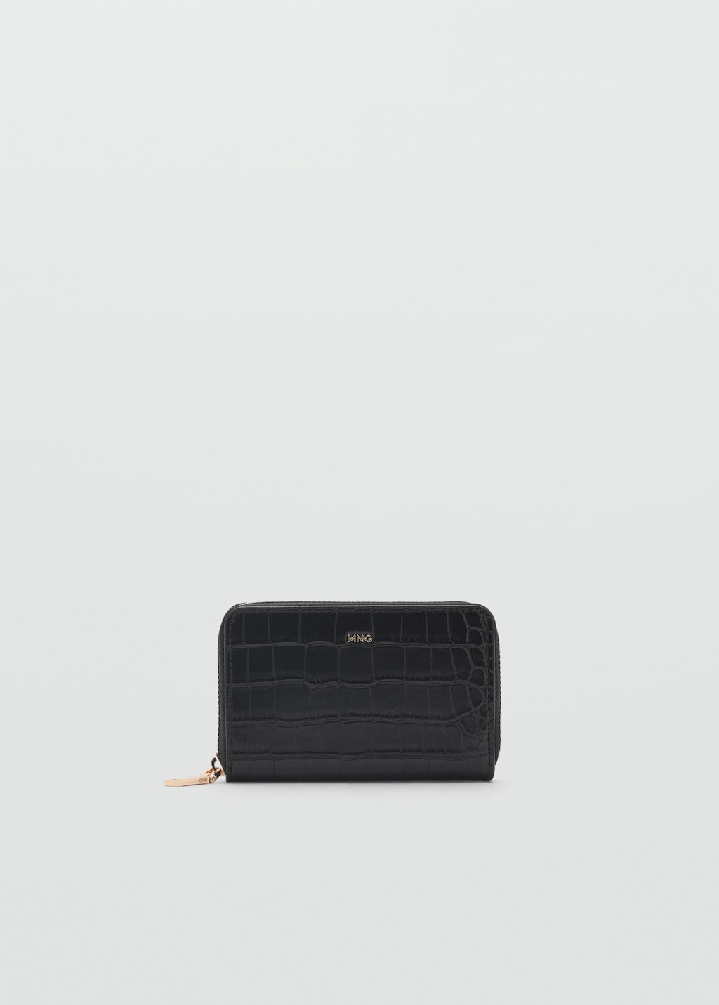 Medium wallet with croc effect