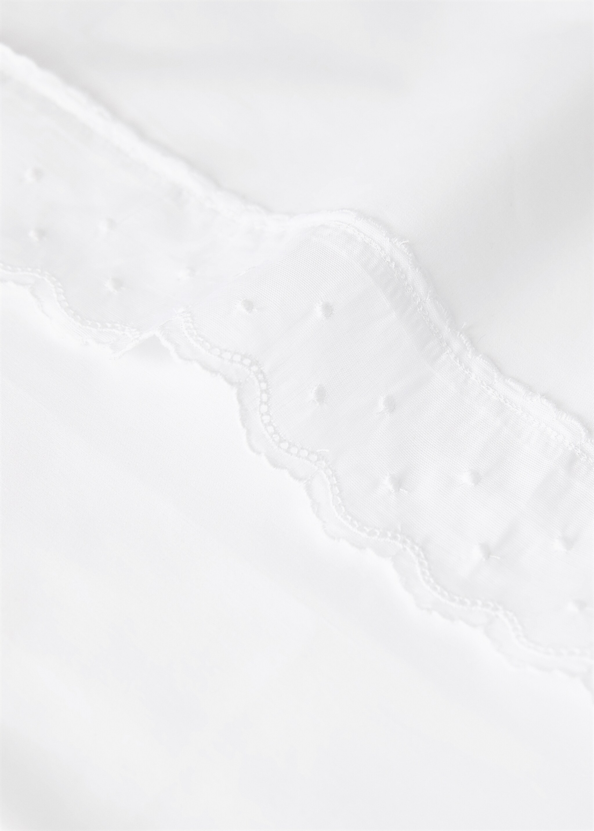 Mini-cot pillow and flat sheet set embroidered ruffle - Details of the article 3, White. Ref: 17072548-00.