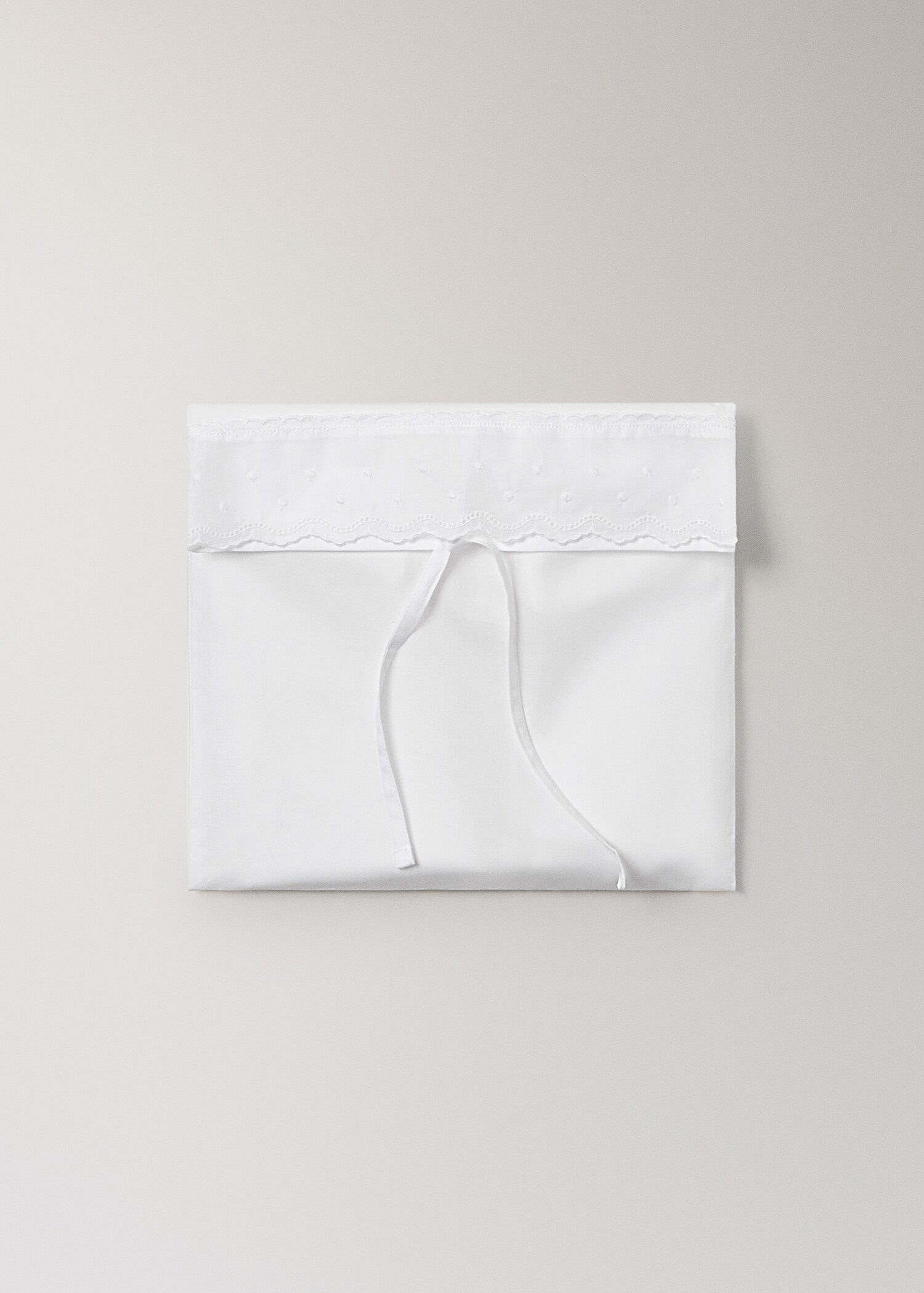 Embroidered frill mini cot top sheet and pillow set - Details of the article 5