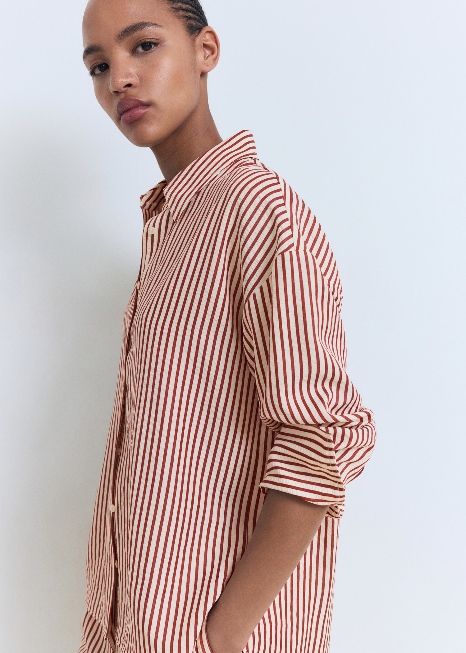 Chemise droite rayures - Plan moyen