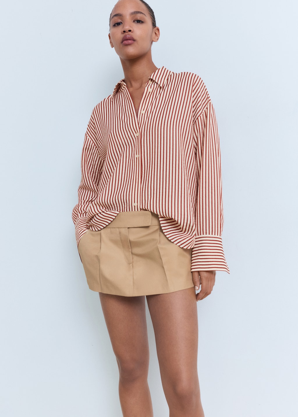 Striped straight shirt