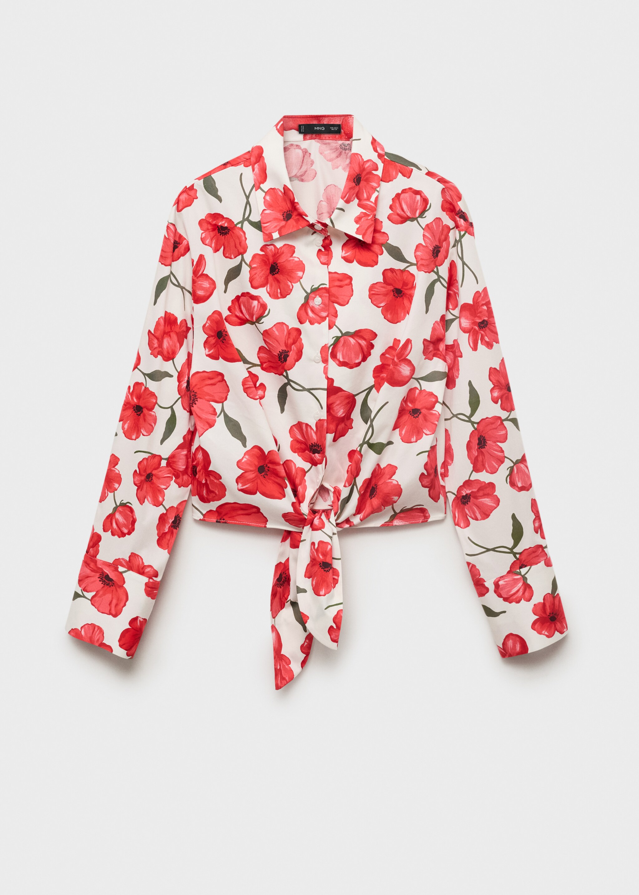 Chemise crop imprimé à fleurs et nœud - Article sans modèle