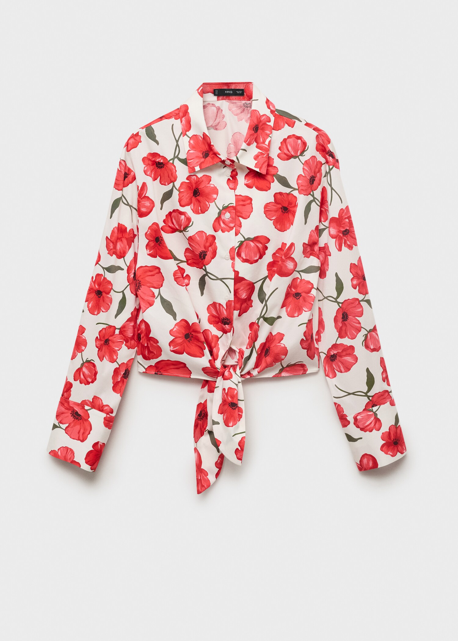 Chemise crop imprimé à fleurs et nœud - Article sans modèle