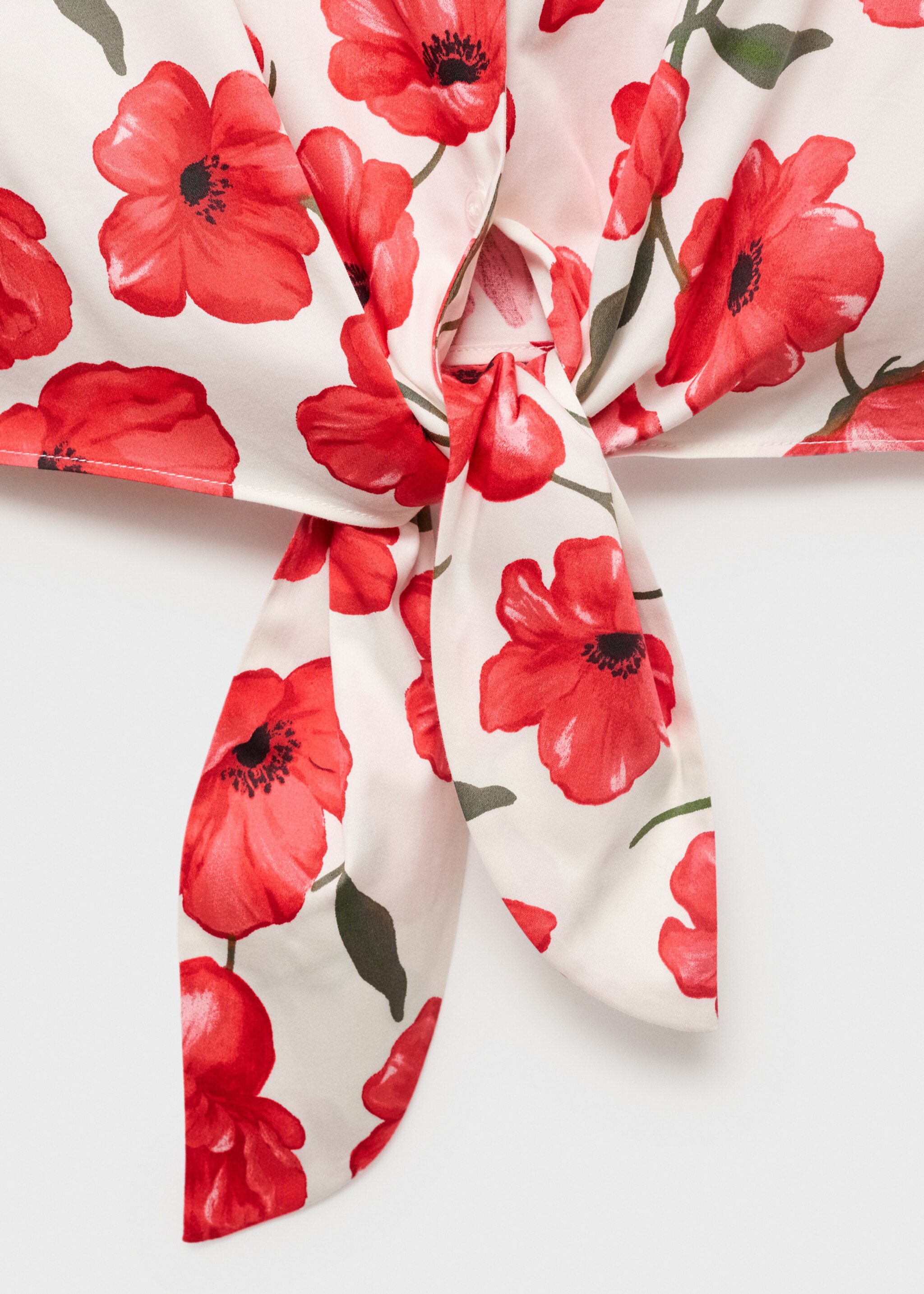 Chemise crop imprimé à fleurs et nœud - Détail de l'article 0