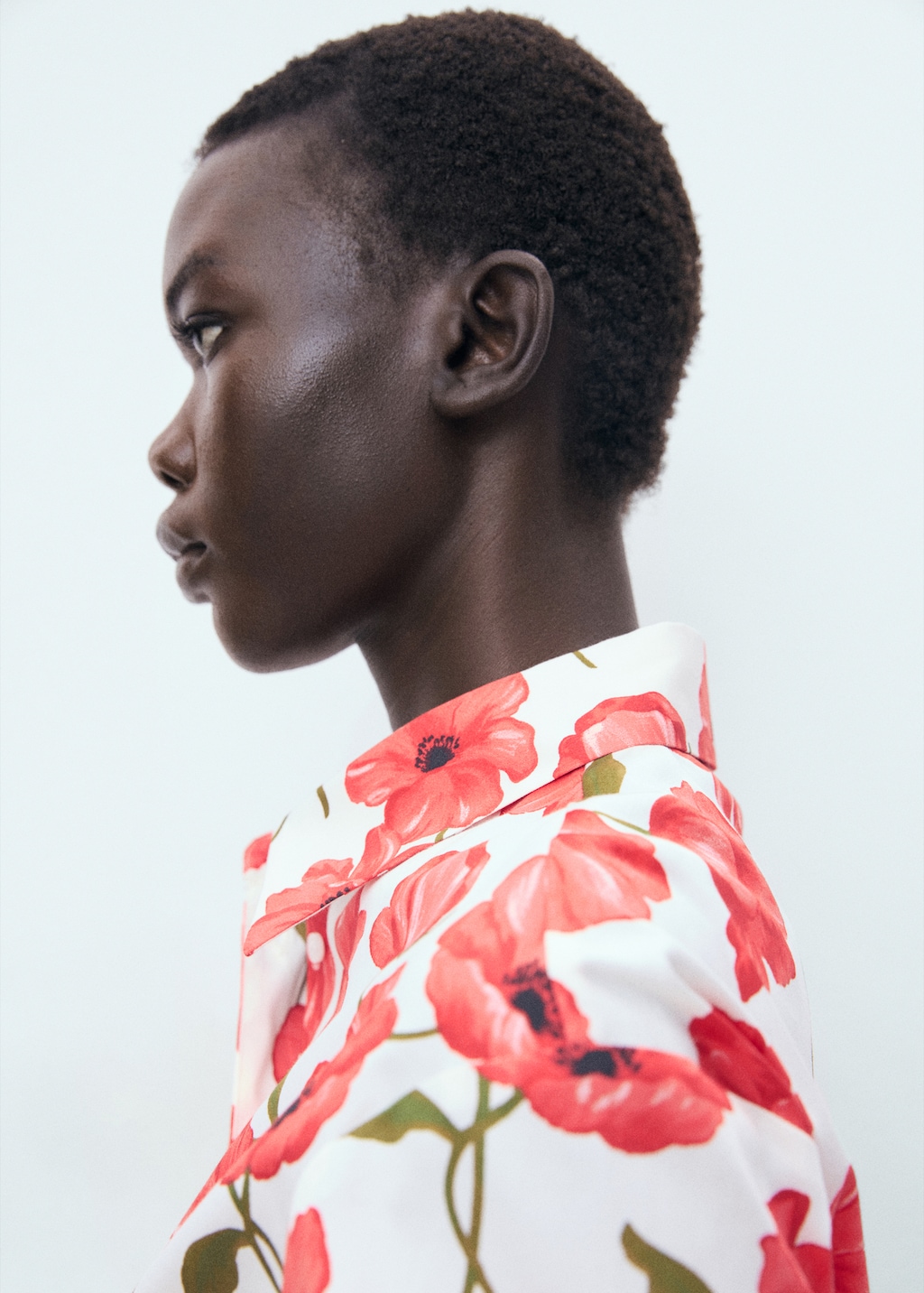 Floral-print poplin shirt