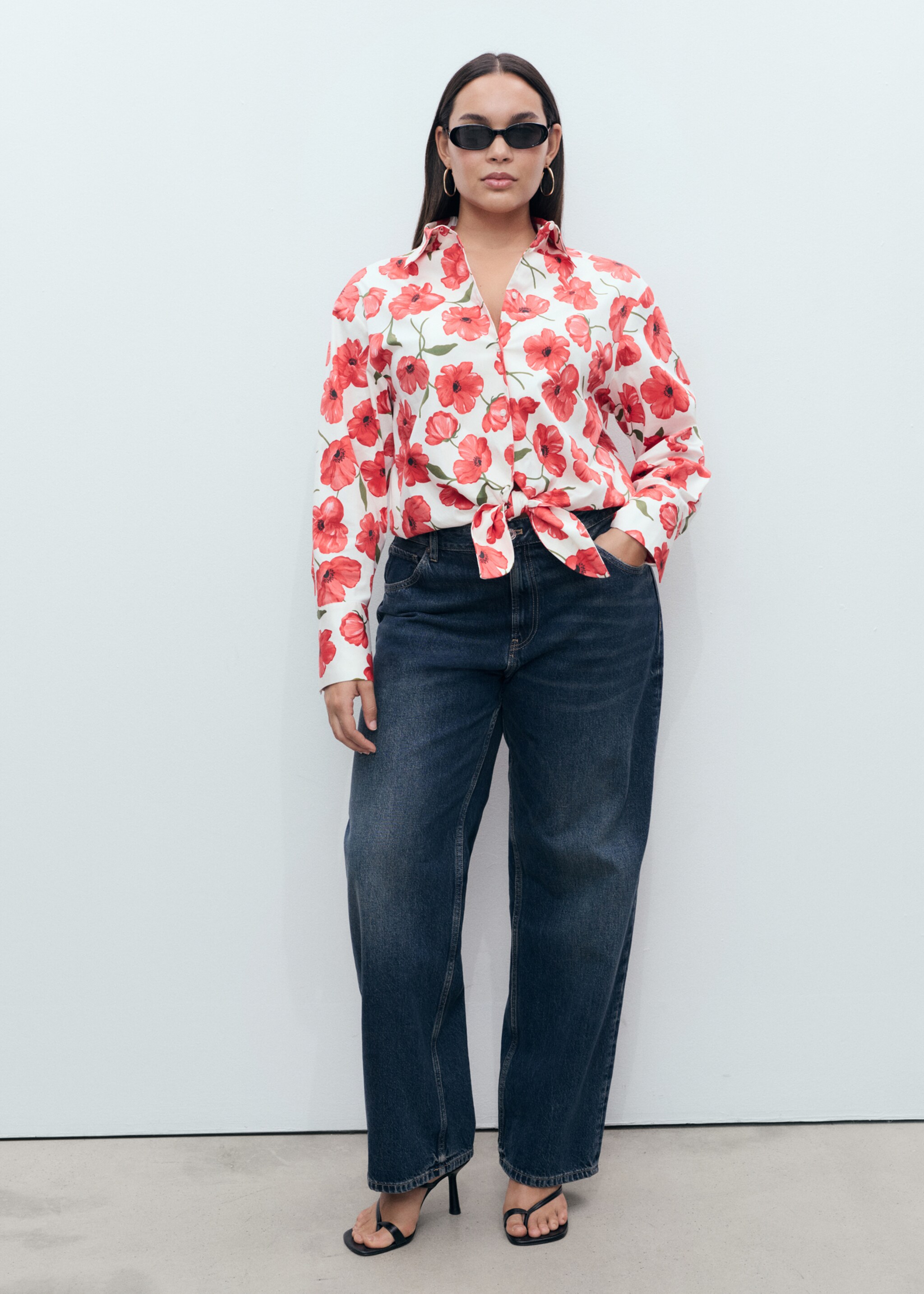 Chemise crop imprimé à fleurs et nœud - Détail de l'article 3