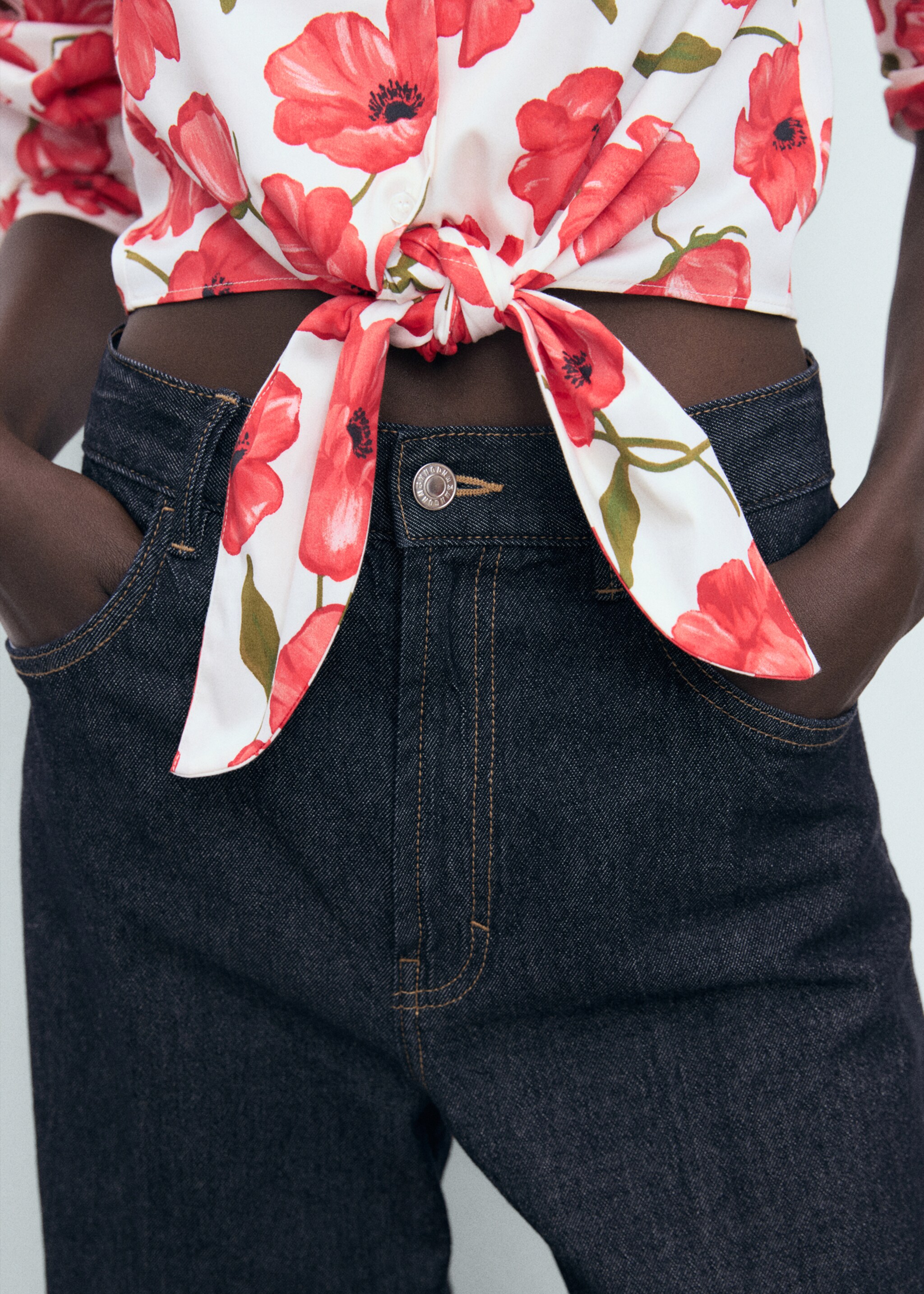 Chemise crop imprimé à fleurs et nœud - Détail de l'article 6