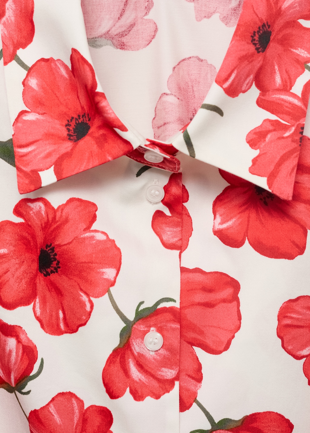 Floral-print poplin shirt