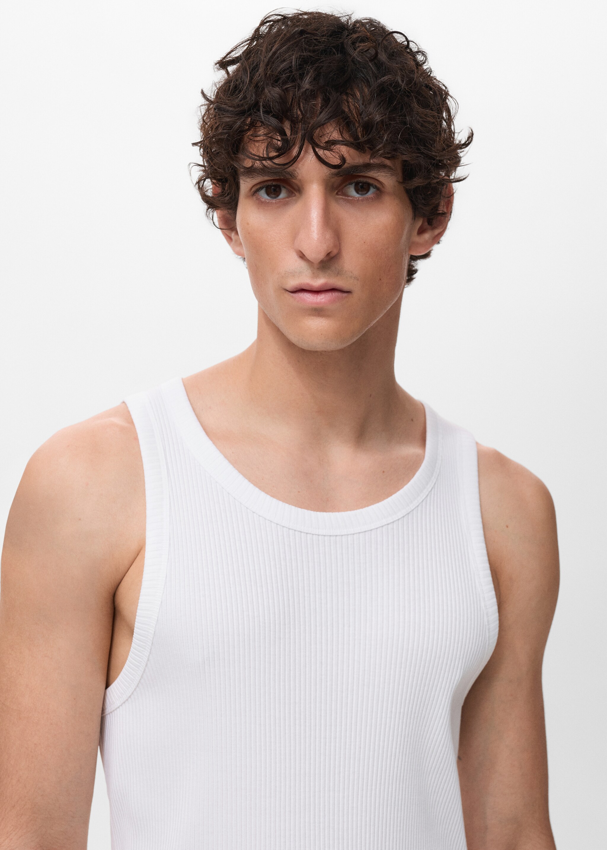 Camiseta tirantes canalé slim fit - Detalle del artículo 1