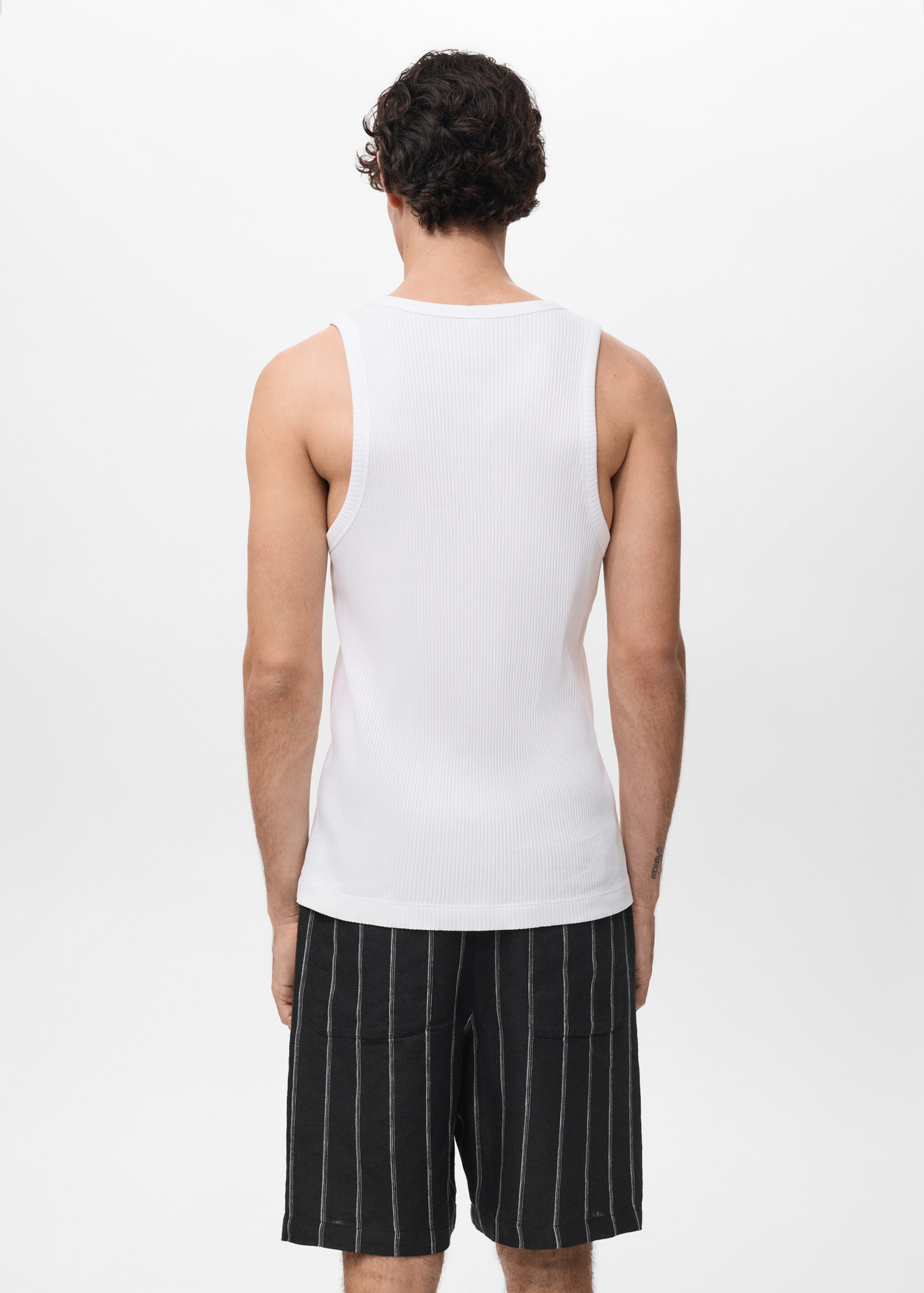 Camiseta tirantes canalé slim fit - Reverso del artículo