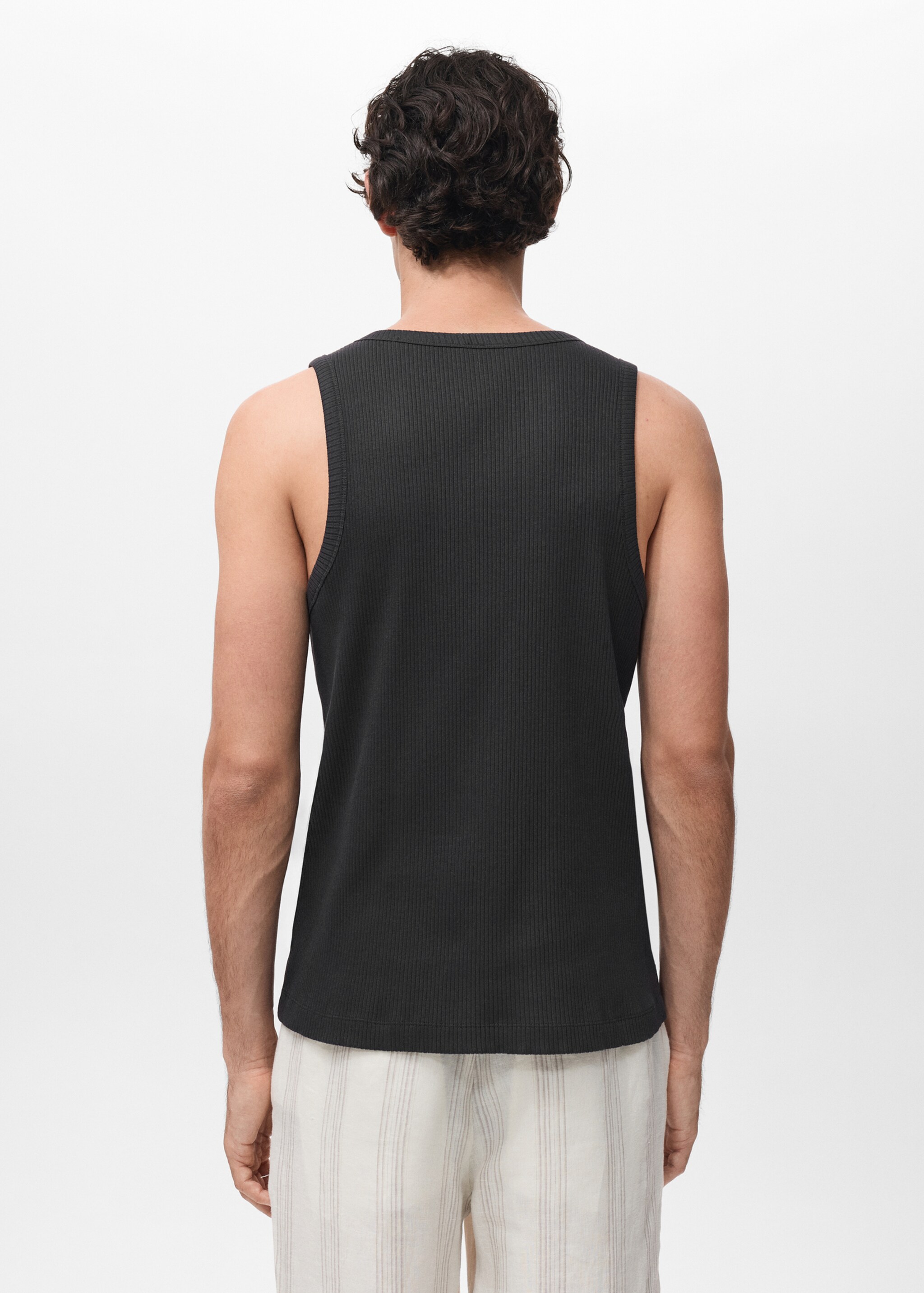 Camiseta tirantes canalé slim fit - Reverso del artículo