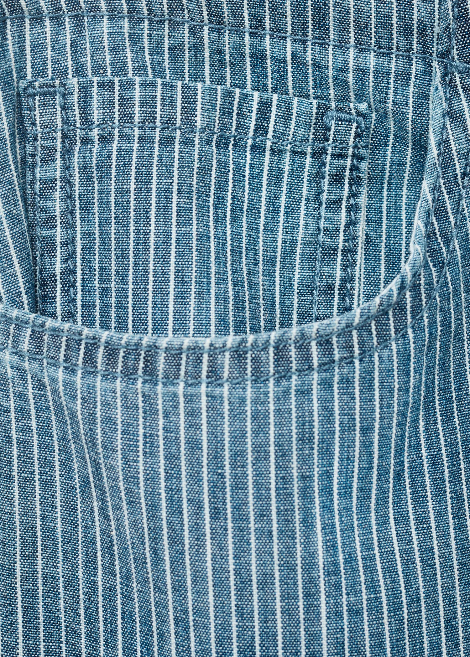 Wide-leg denim trousers with belt - Details of the article 0