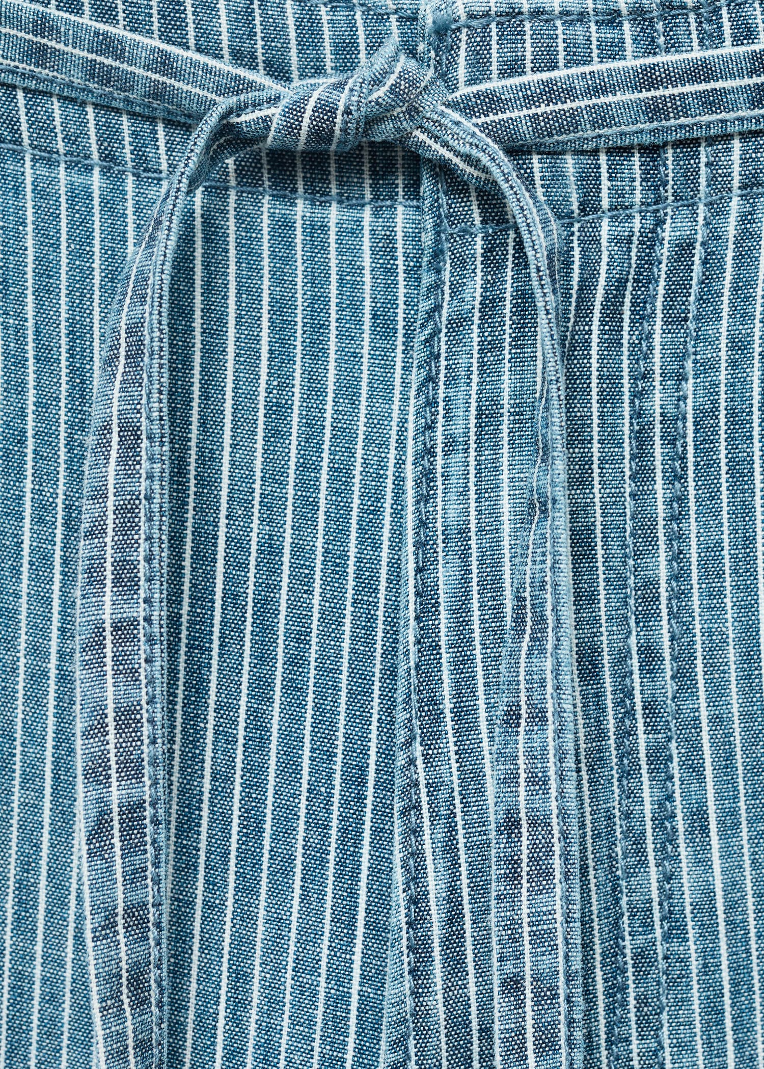 Wide-leg denim trousers with belt - Details of the article 8