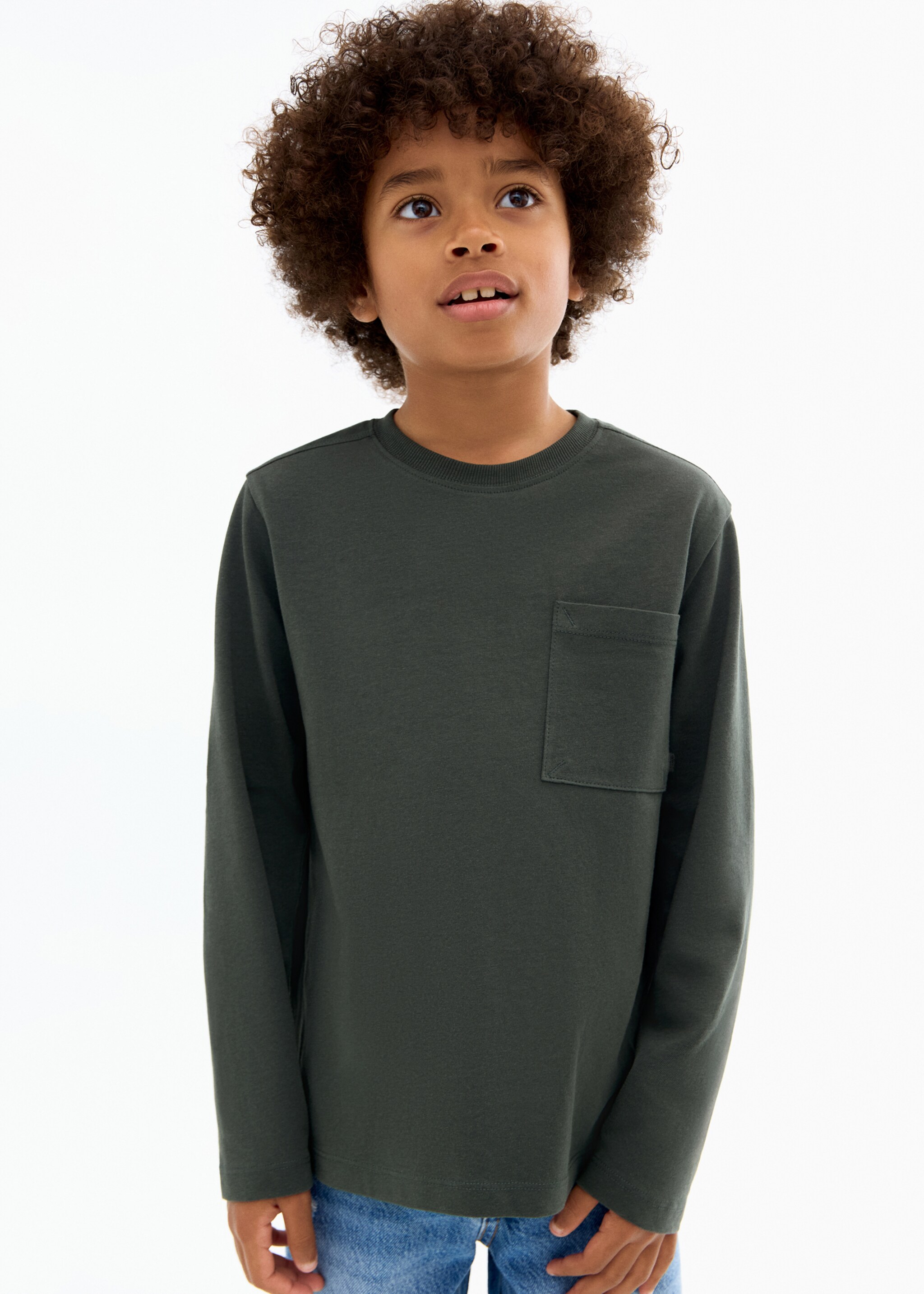 Long-sleeved t-shirt with pocket - Medium plane