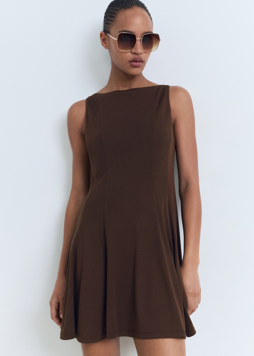 Pleated A-line dress