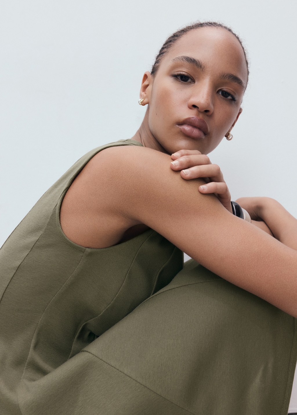 Pleated A-line dress