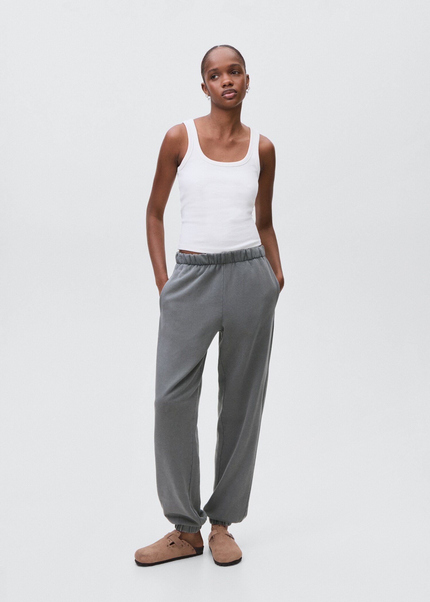 Joggers algodón cintura elástica - Plano medio