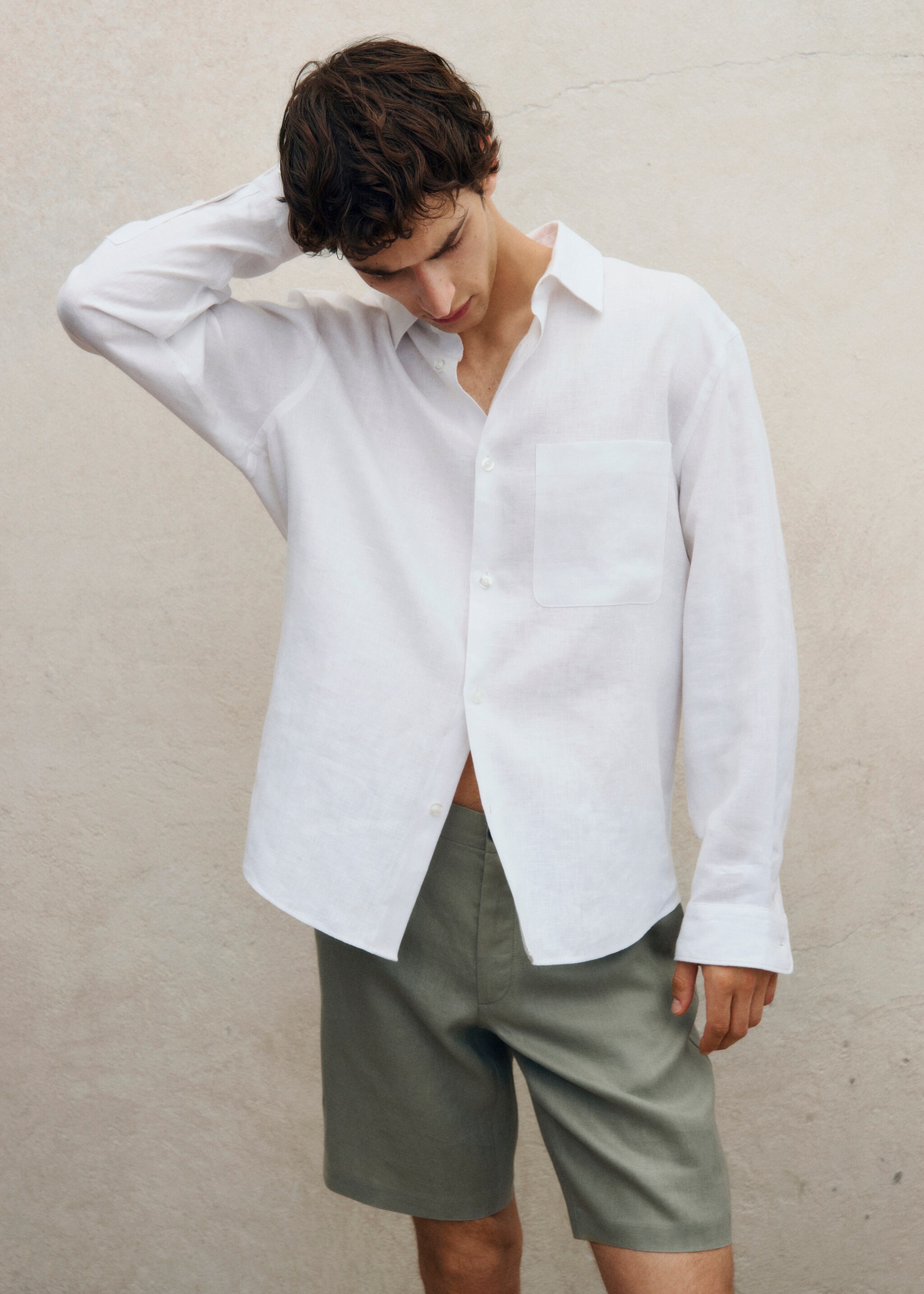 Chemise 100 % lin avec poche - Détail de l'article 3
