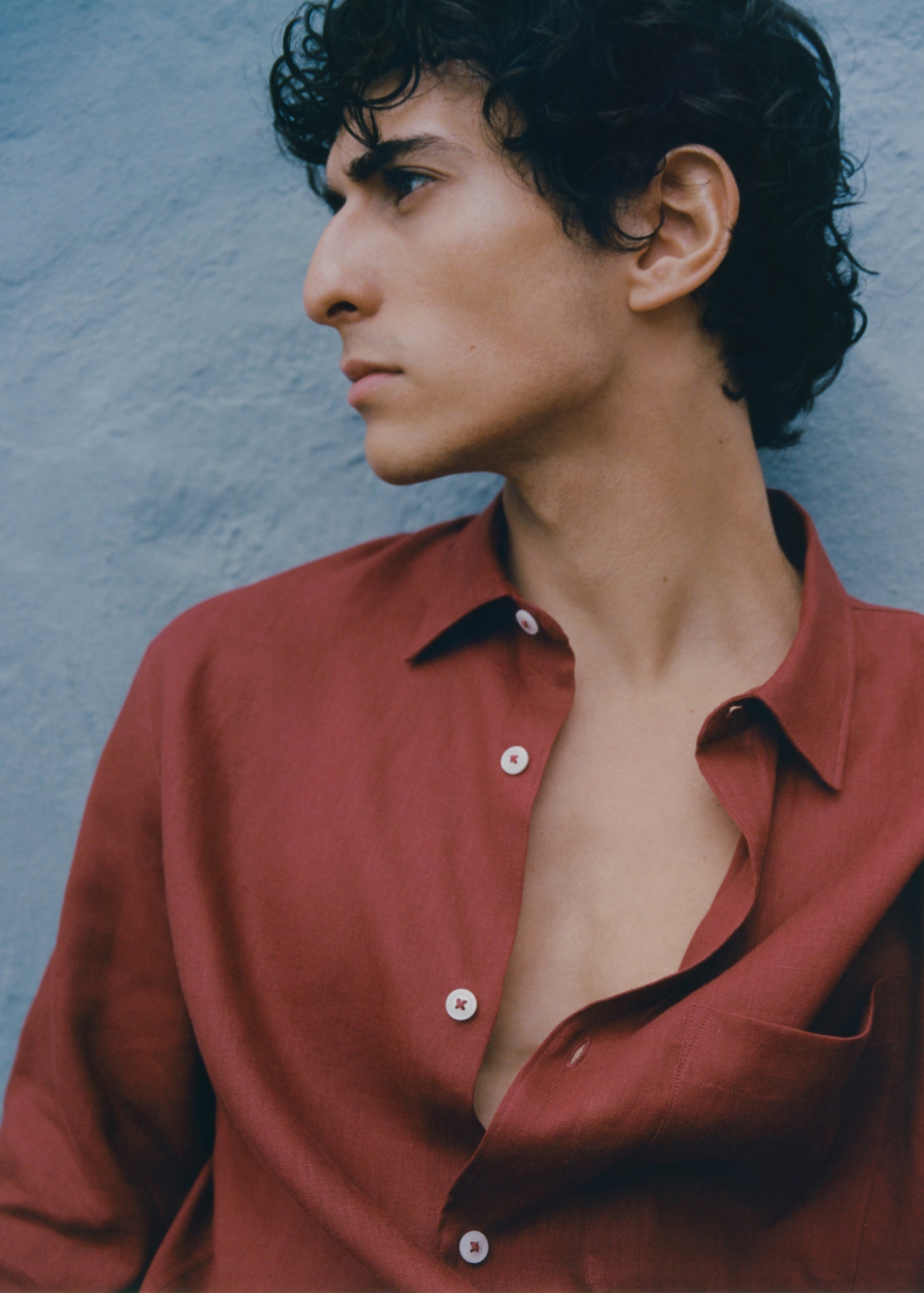100% linen shirt with pocket - Details of the article 3