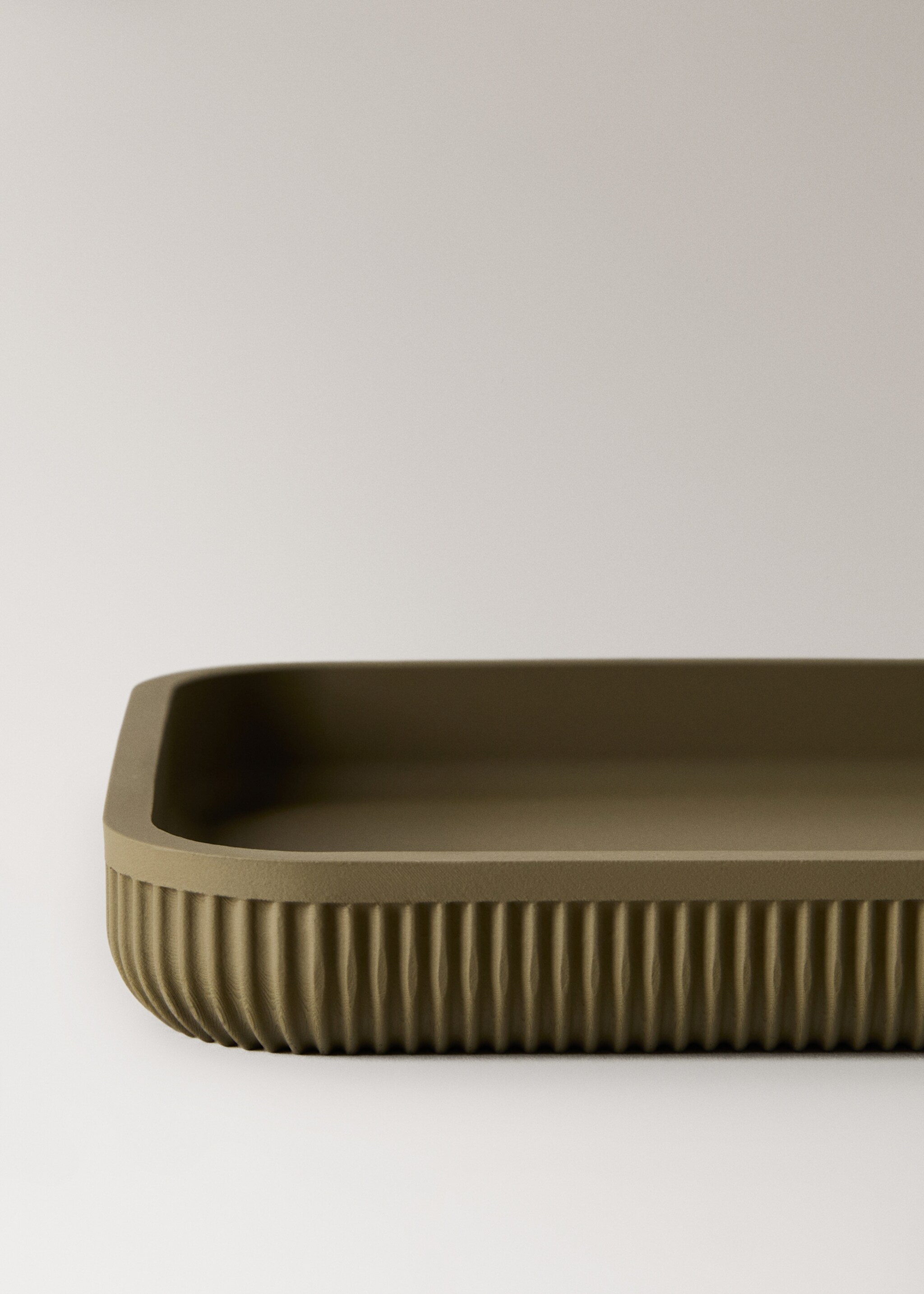Resin bathroom tray - Details of the article 1, Olive Green. Ref: 17072921-00.