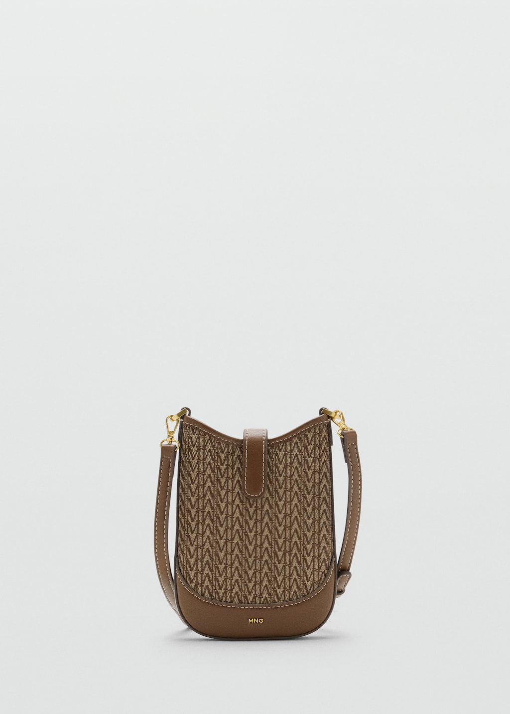 Jacquard crossbody cell phone case with logo